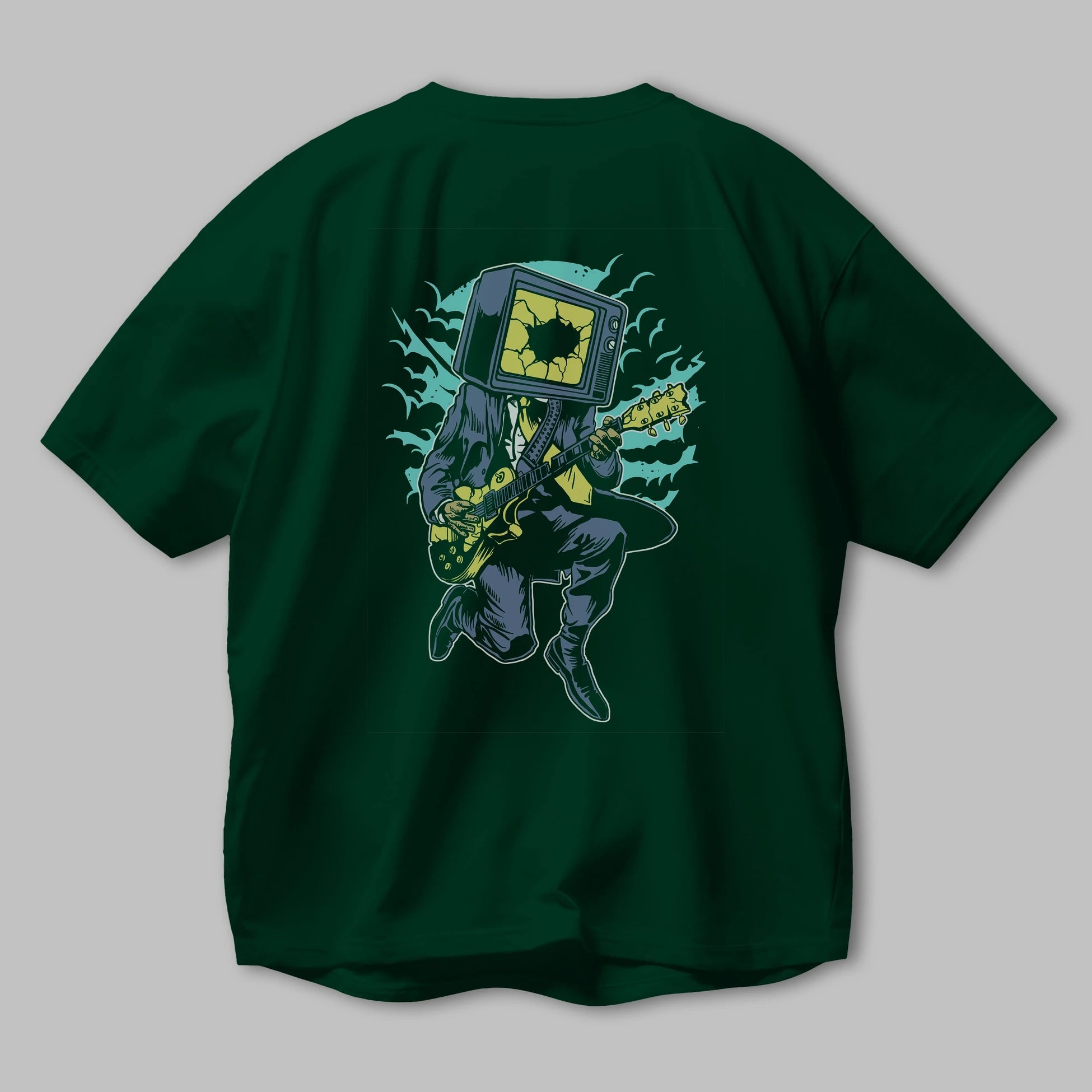 Death Rock Arka Baskılı Oversize t-shirt Erkek Kadın Unisex %100 Pamuk