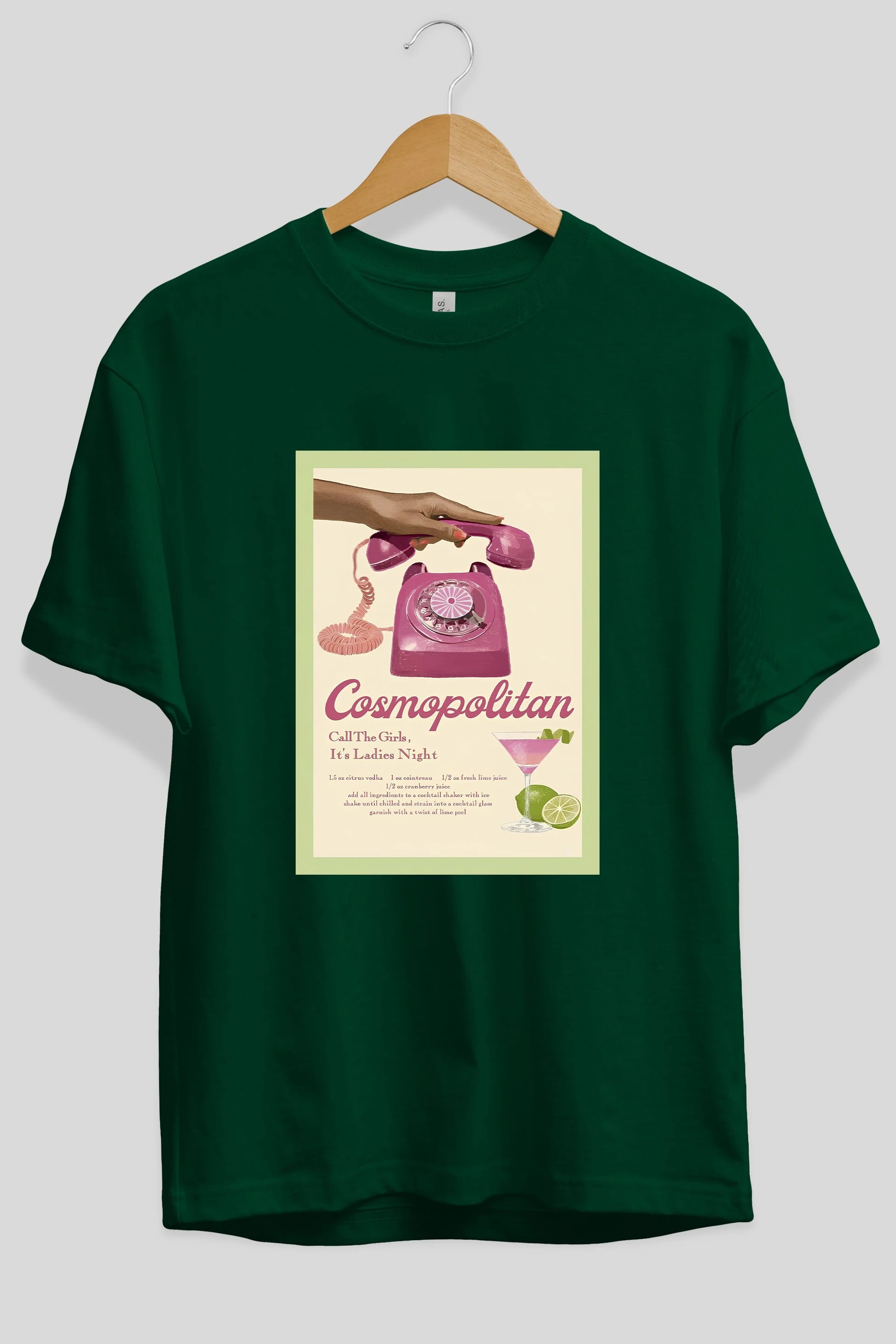 Cosmopolitan 5 Ön Baskılı Oversize t-shirt Erkek Kadın Unisex %100 Pamuk Bisiklet Yaka tişort