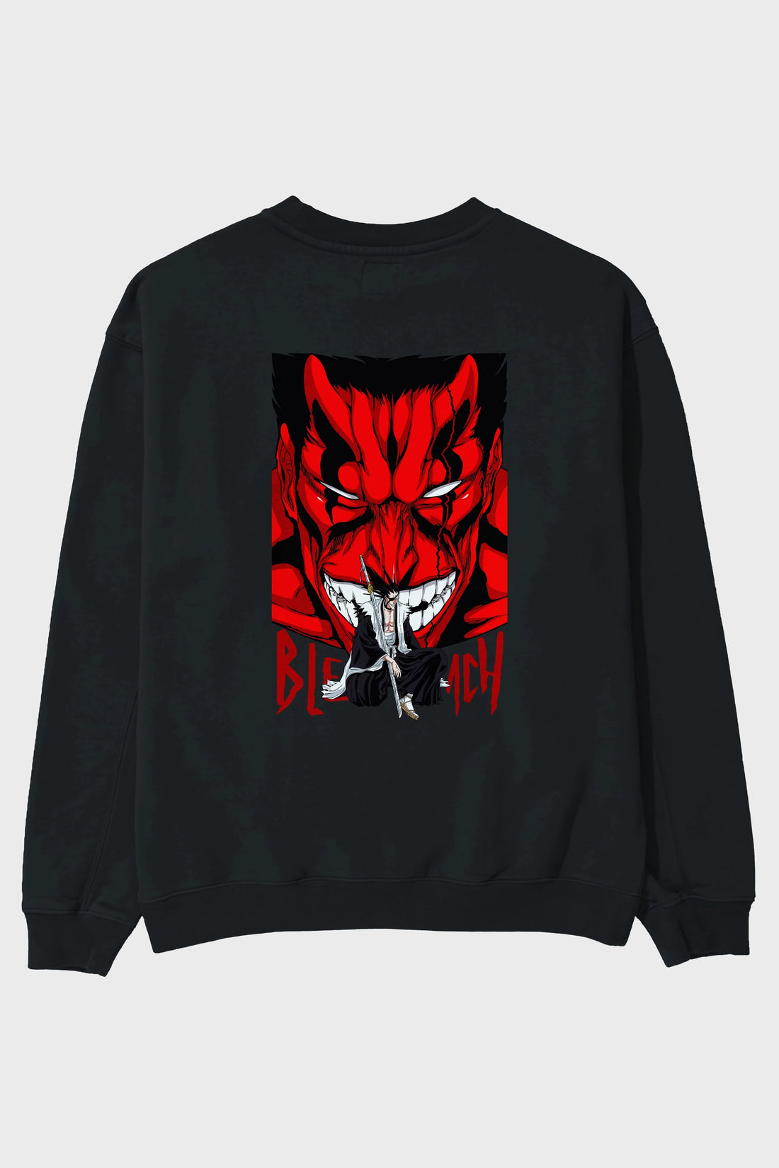 KENPACHI ZARAKI BLEACH Anime Arka Baskılı Oversize Sweatshirt Erkek Kadın Unisex
