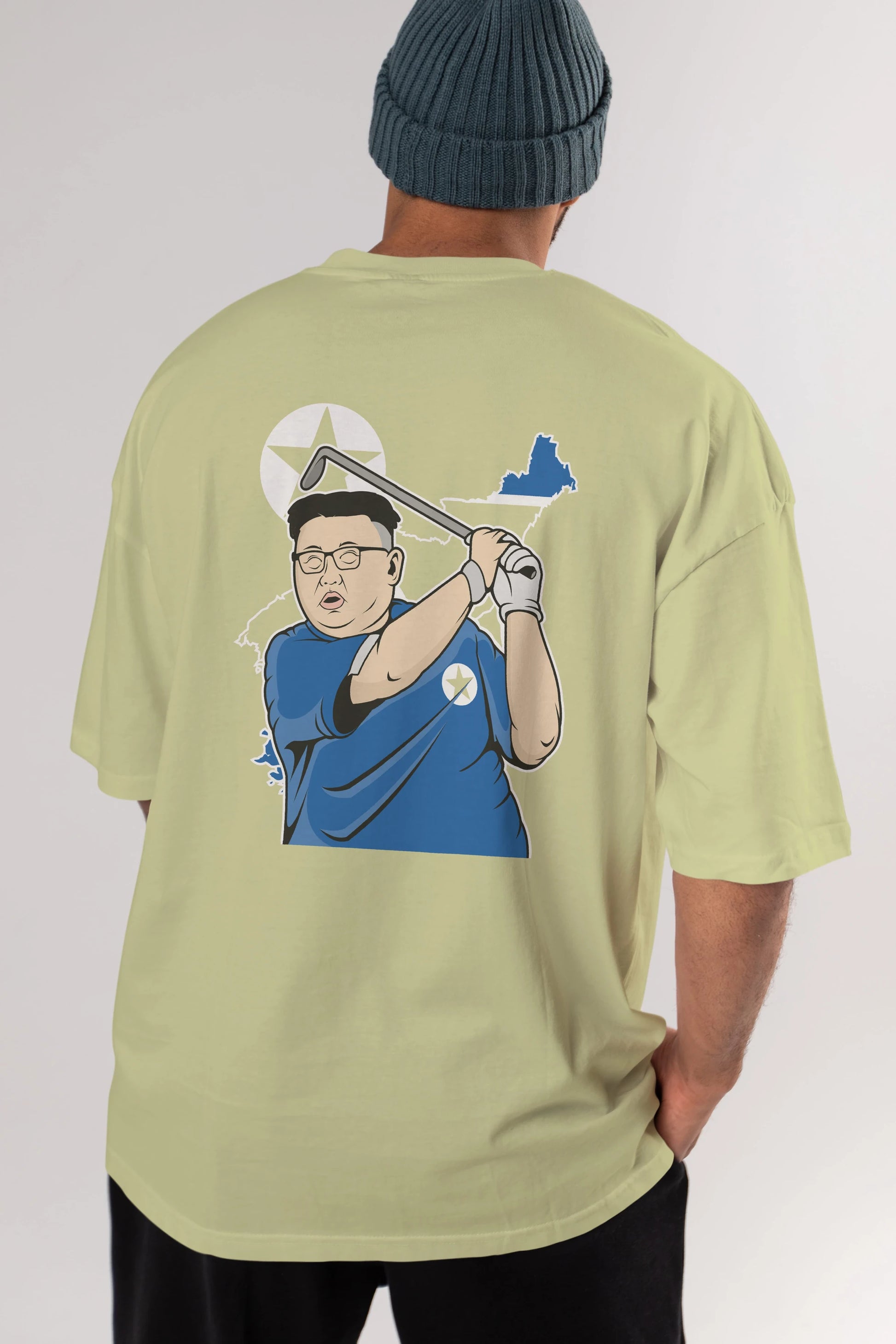 Kim Golf Arka Baskılı Oversize t-shirt Erkek Kadın Unisex %100 Pamuk tişort