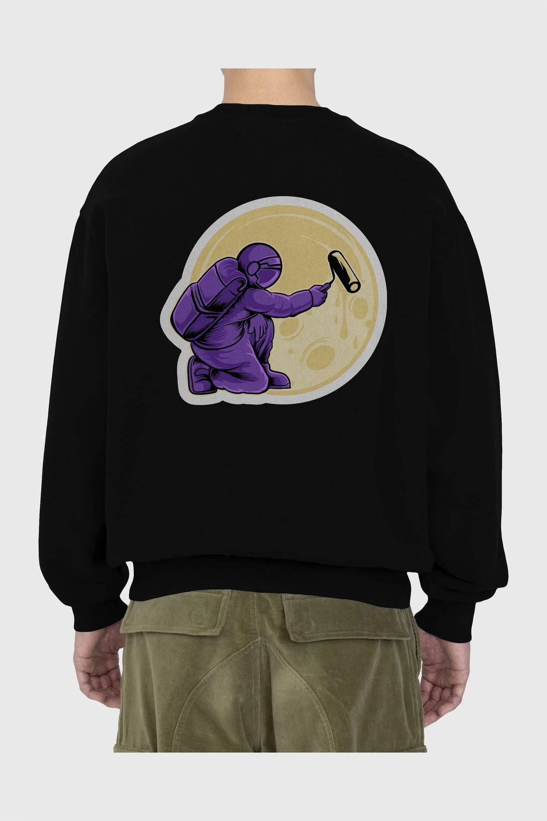 Astropaint Sticker Arka Baskılı Oversize Sweatshirt Erkek Kadın Unisex