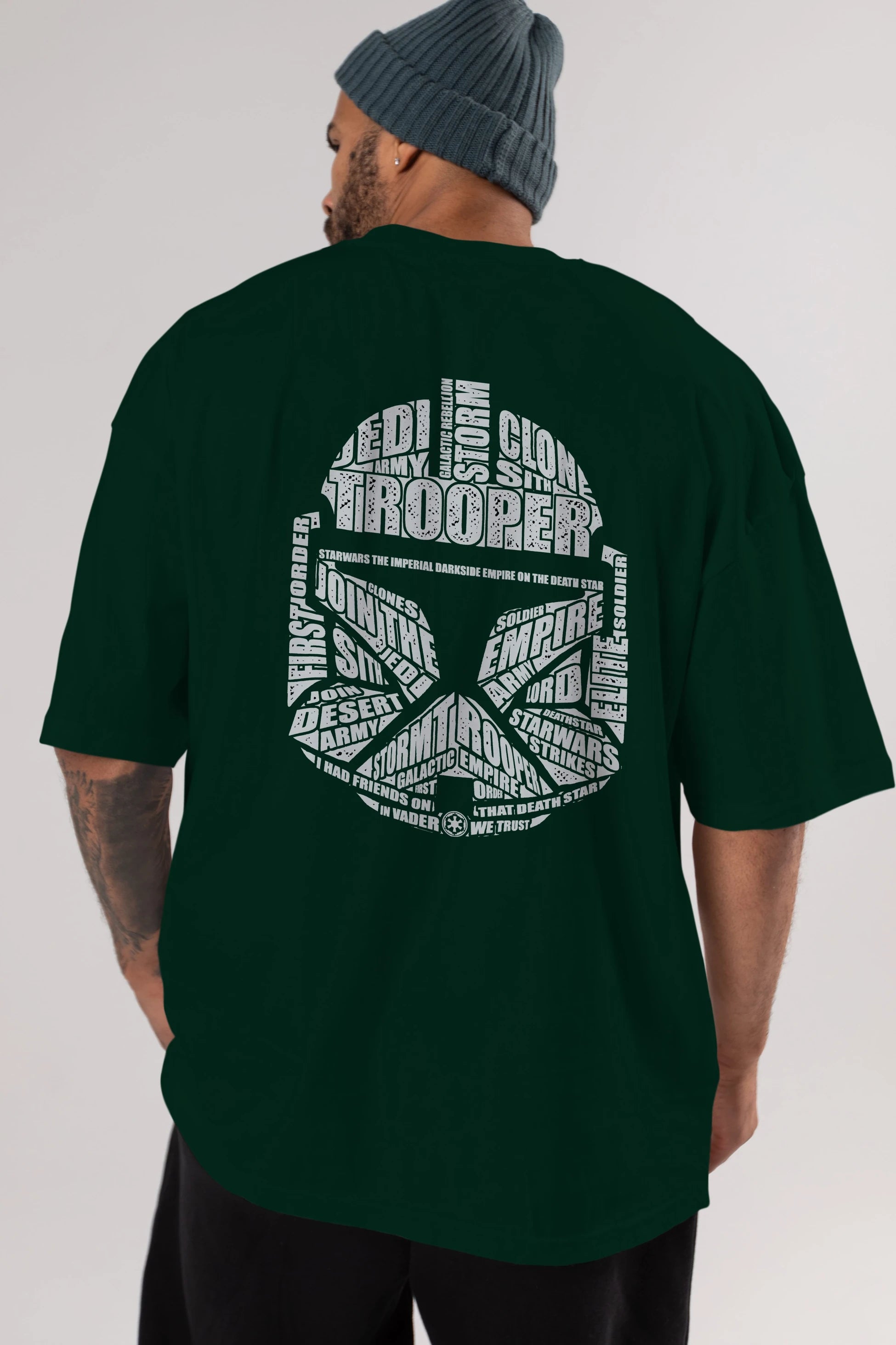 Trooper Arka Baskılı Oversize t-shirt %100 pamuk Erkek Kadın Unisex