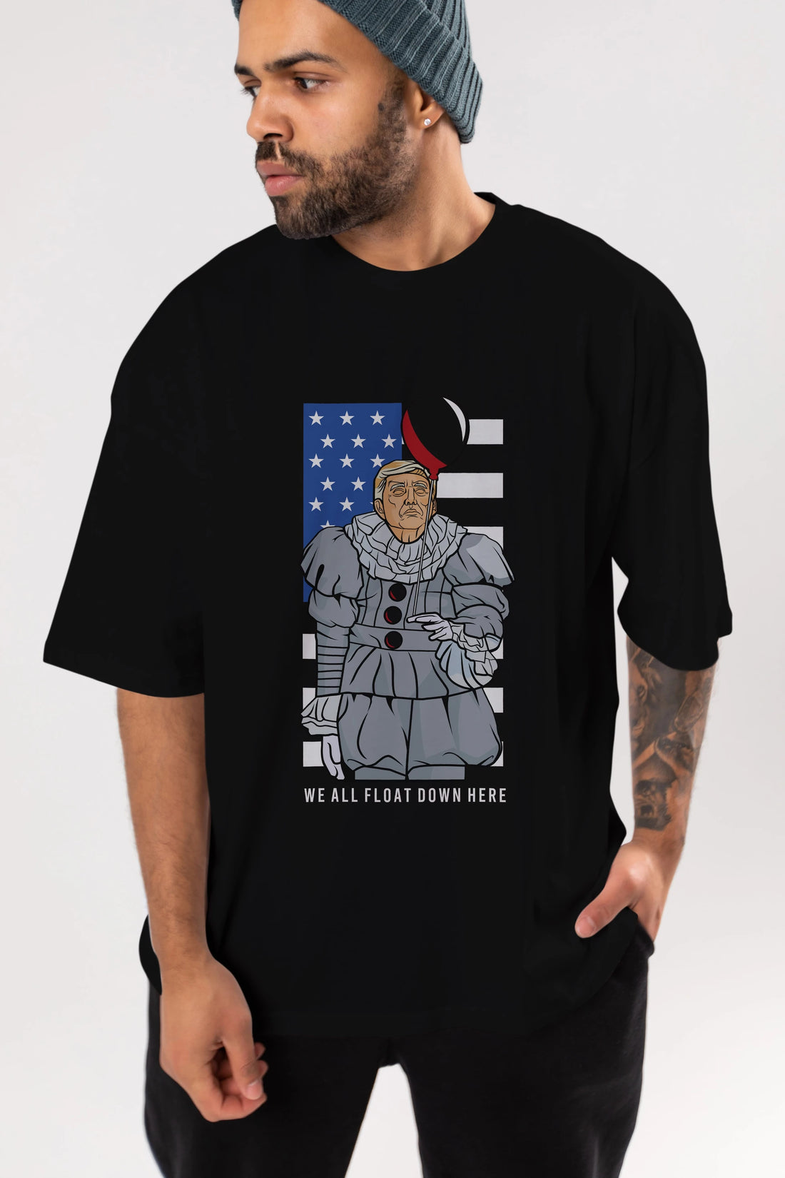 It Trump Ön Baskılı Oversize t-shirt Erkek Kadın Unisex %100 Pamuk tişort