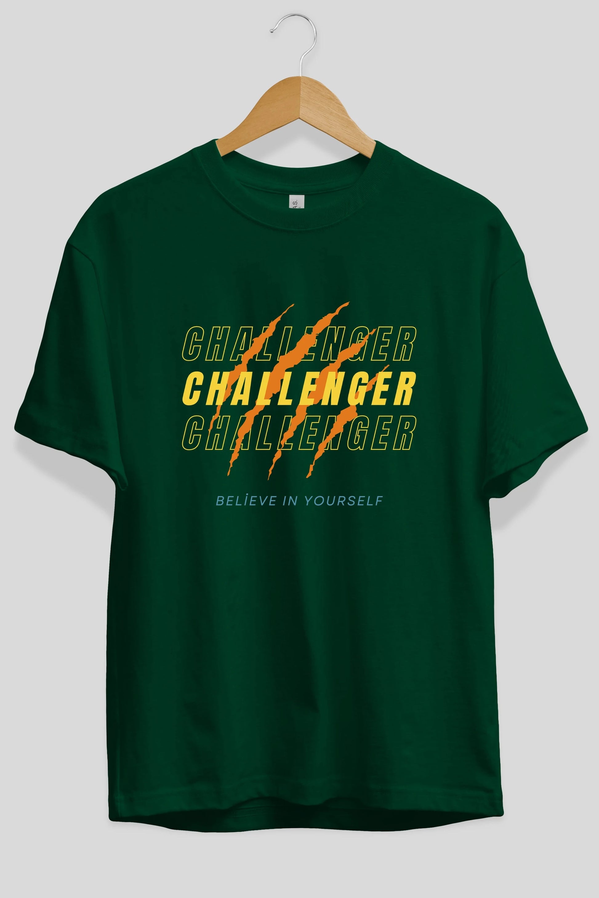 Challenger Yazılı Ön Baskılı Oversize t-shirt Erkek Kadın Unisex
