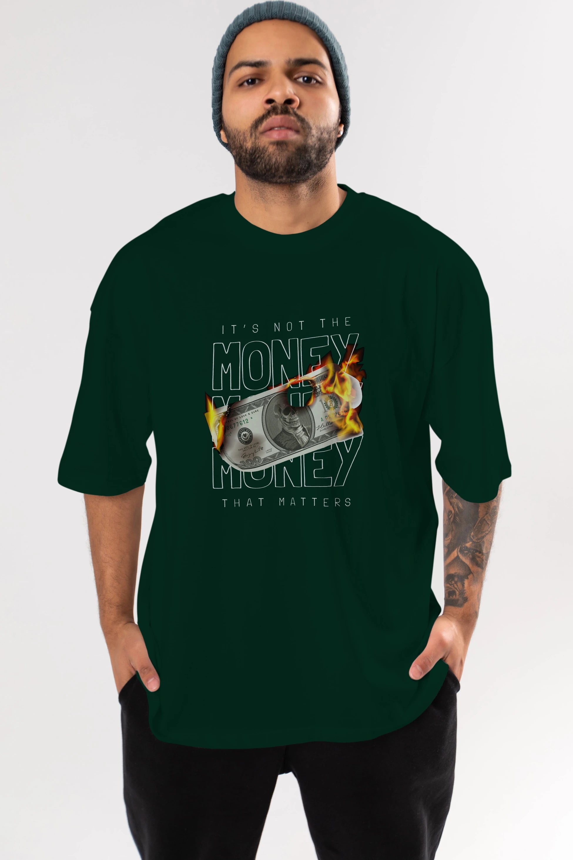Teddy Bear Its Not The Money Ön Baskılı Oversize t-shirt Erkek Kadın Unisex %100 Pamuk