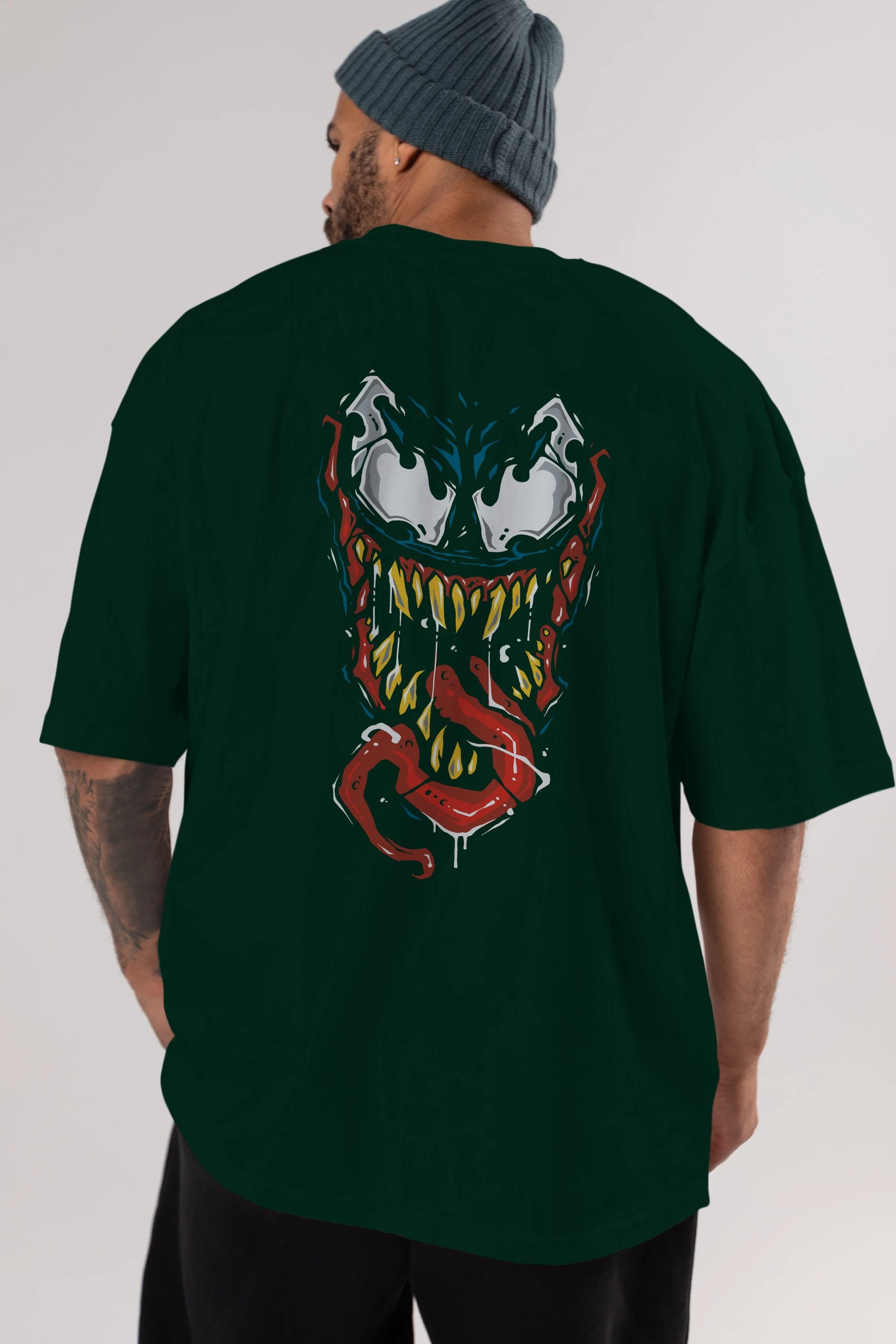 Venom (15) Arka Baskılı Oversize t-shirt Erkek Kadın Unisex %100 Pamuk Bisiklet Yaka tişort
