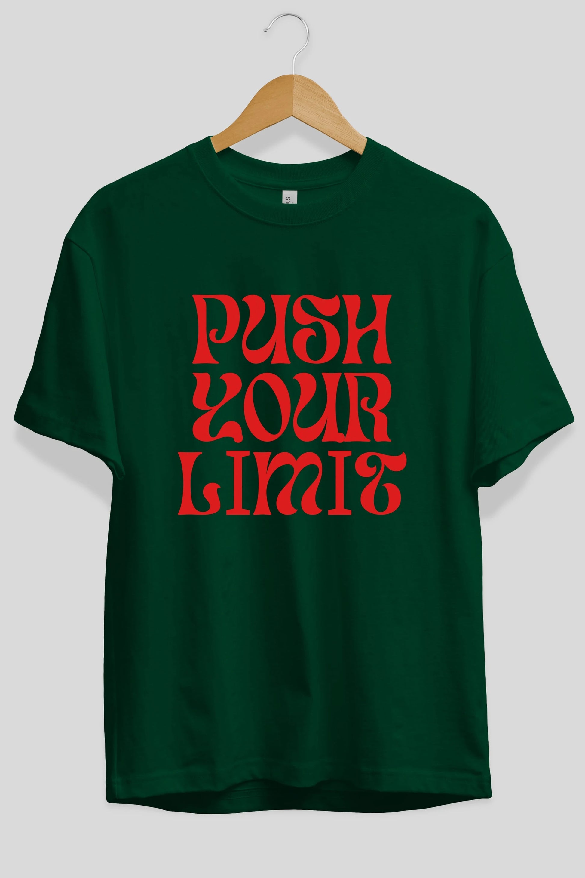 Push Your Limit Yazılı 2 Ön Baskılı Oversize t-shirt Erkek Kadın Unisex