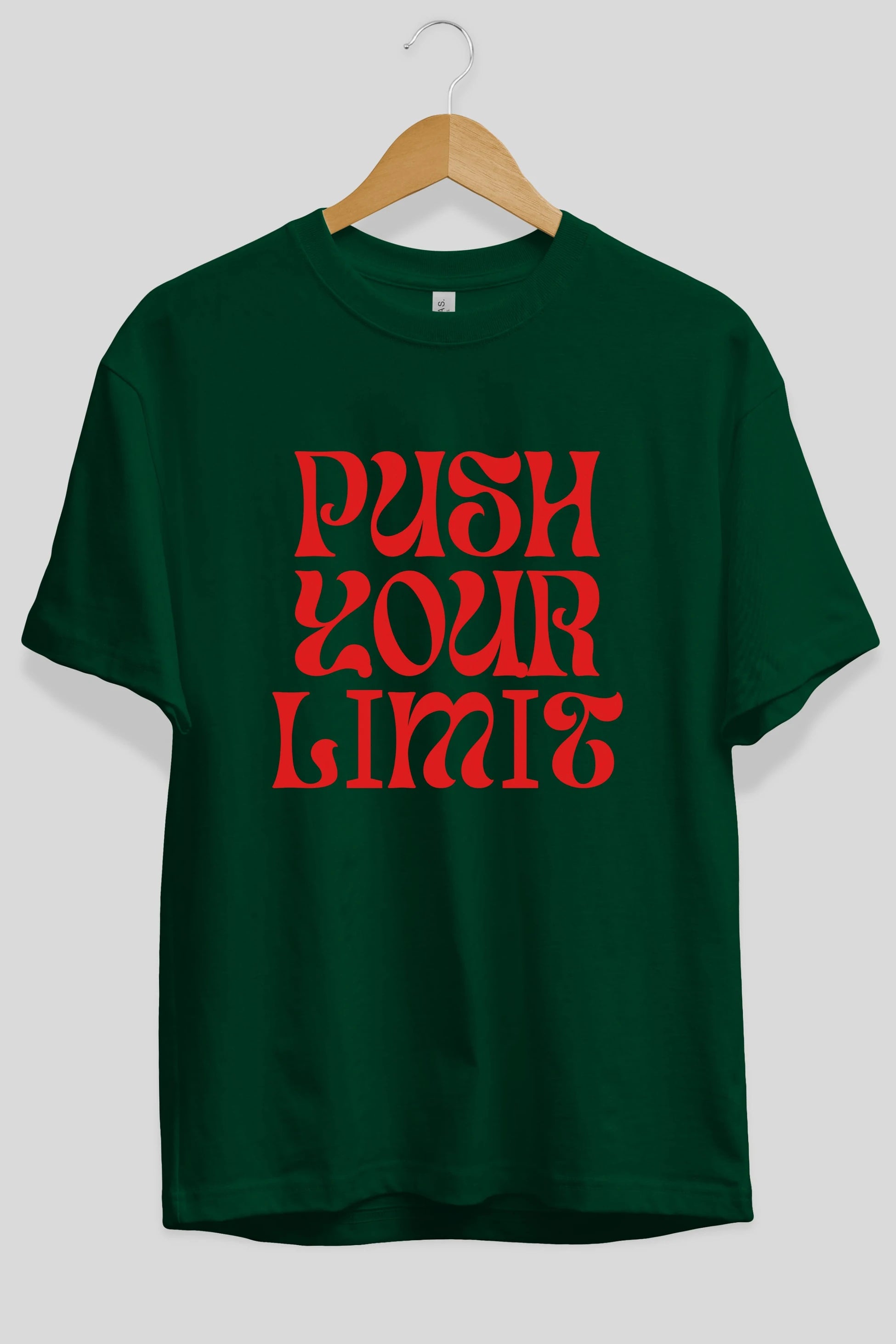 Push Your Limit Yazılı 2 Ön Baskılı Oversize t-shirt Erkek Kadın Unisex