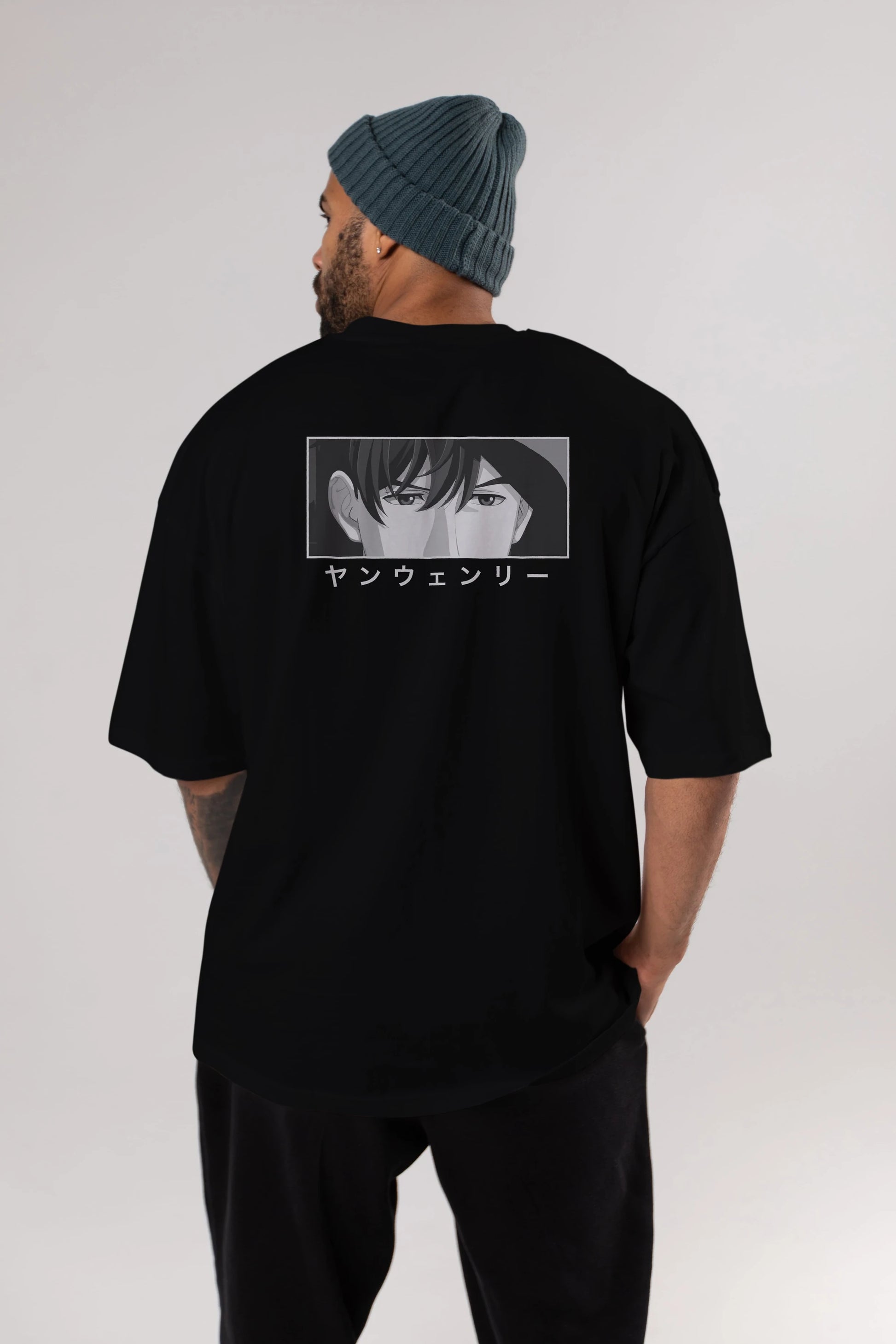 Wen-li Yang 1 Anime Arka Baskılı Oversize t-shirt Erkek Kadın Unisex