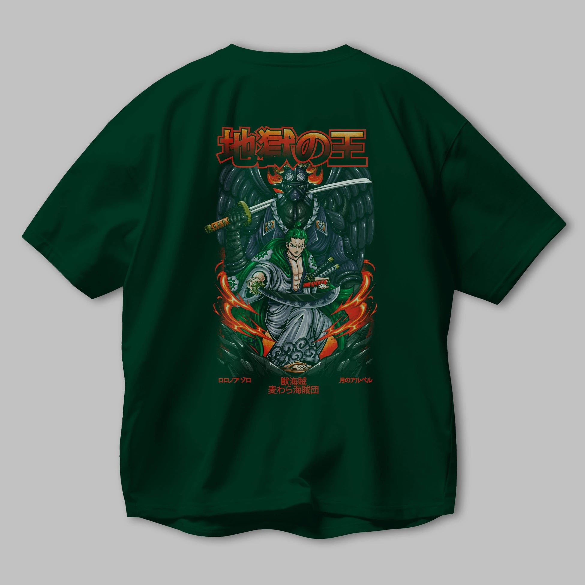 Roronoa Zoro 4 Anime Arka Baskılı Oversize t-shirt Erkek Kadın Unisex
