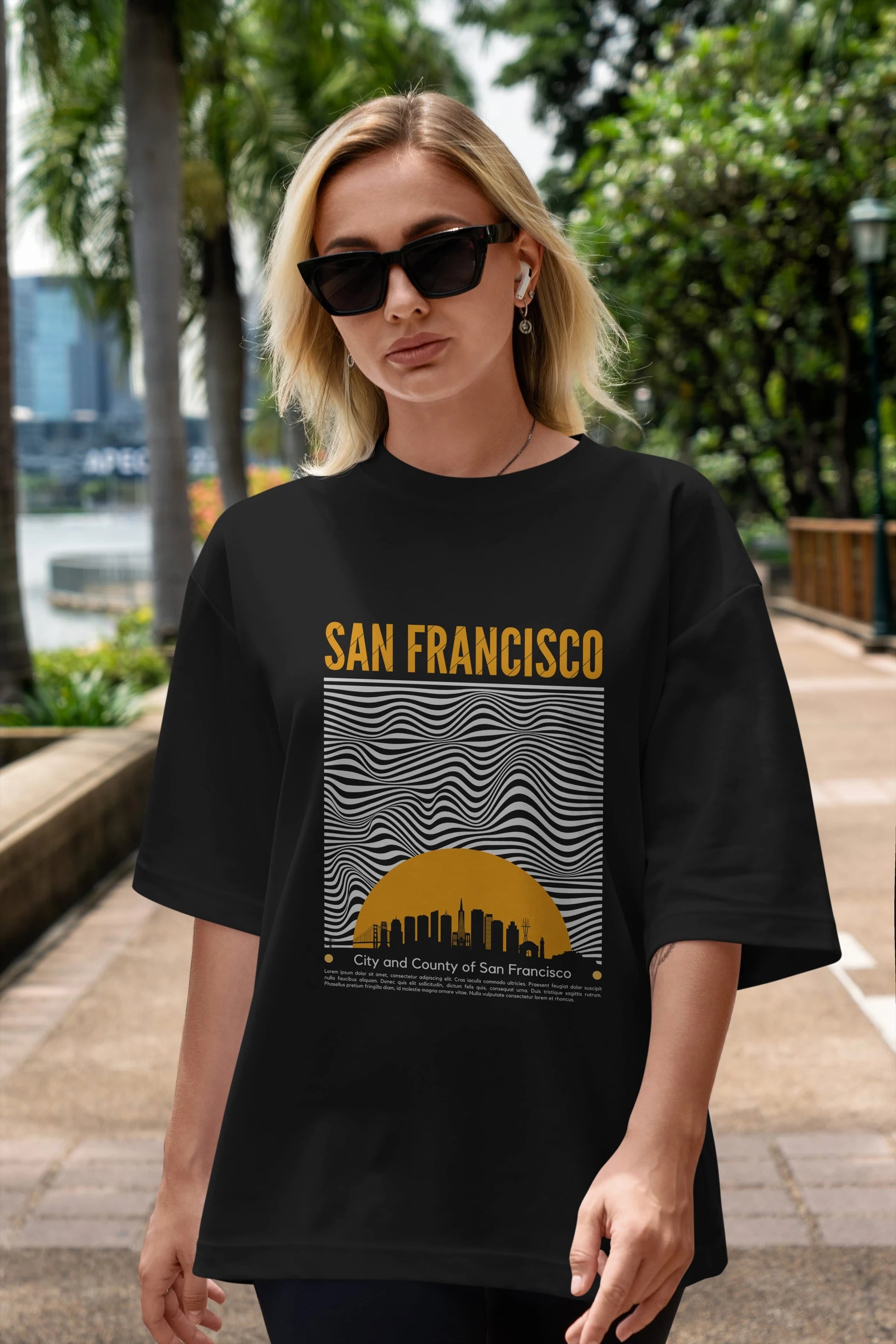 San Francisco Yazılı Ön Baskılı Oversize t-shirt Erkek Kadın Unisex