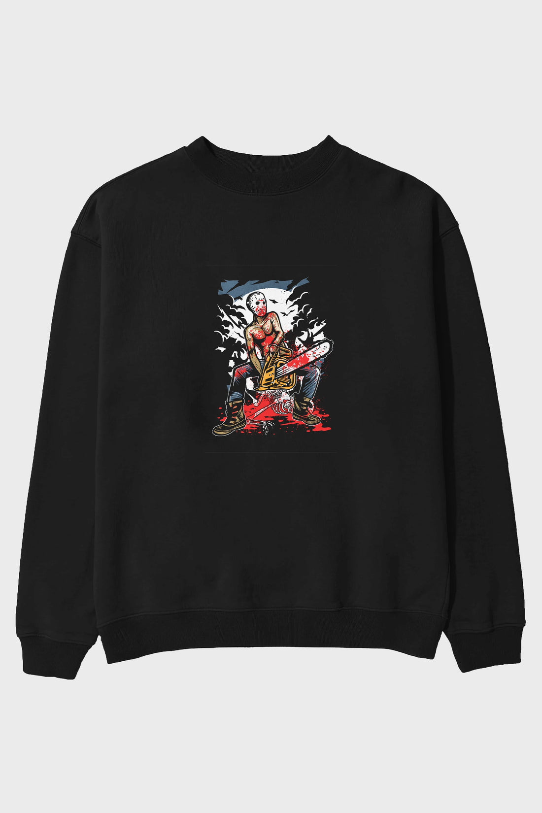 Chainsaw Killer Ön Baskılı Oversize Sweatshirt Erkek Kadın Unisex