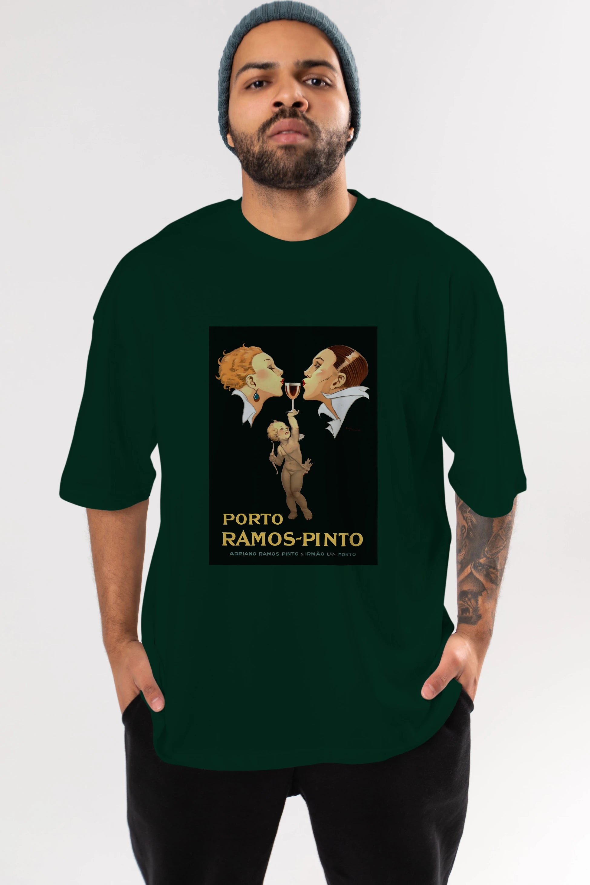 Porto Ramos Pinto Ön Baskılı Oversize t-shirt Erkek Kadın Unisex %100 Pamuk Bisiklet Yaka tişort