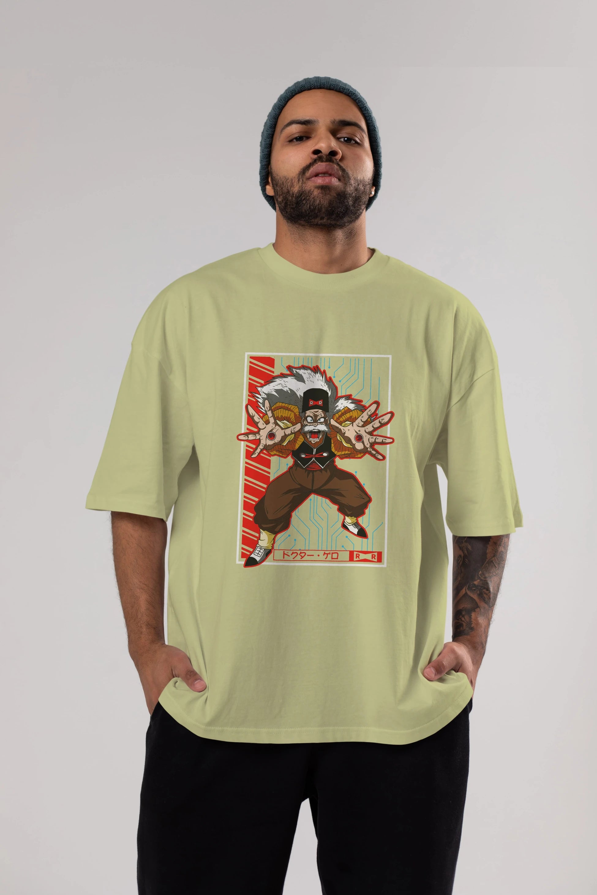 DragonBall DrMakigero Anime Ön Baskılı Oversize t-shirt %100 pamuk Erkek Kadın Unisex