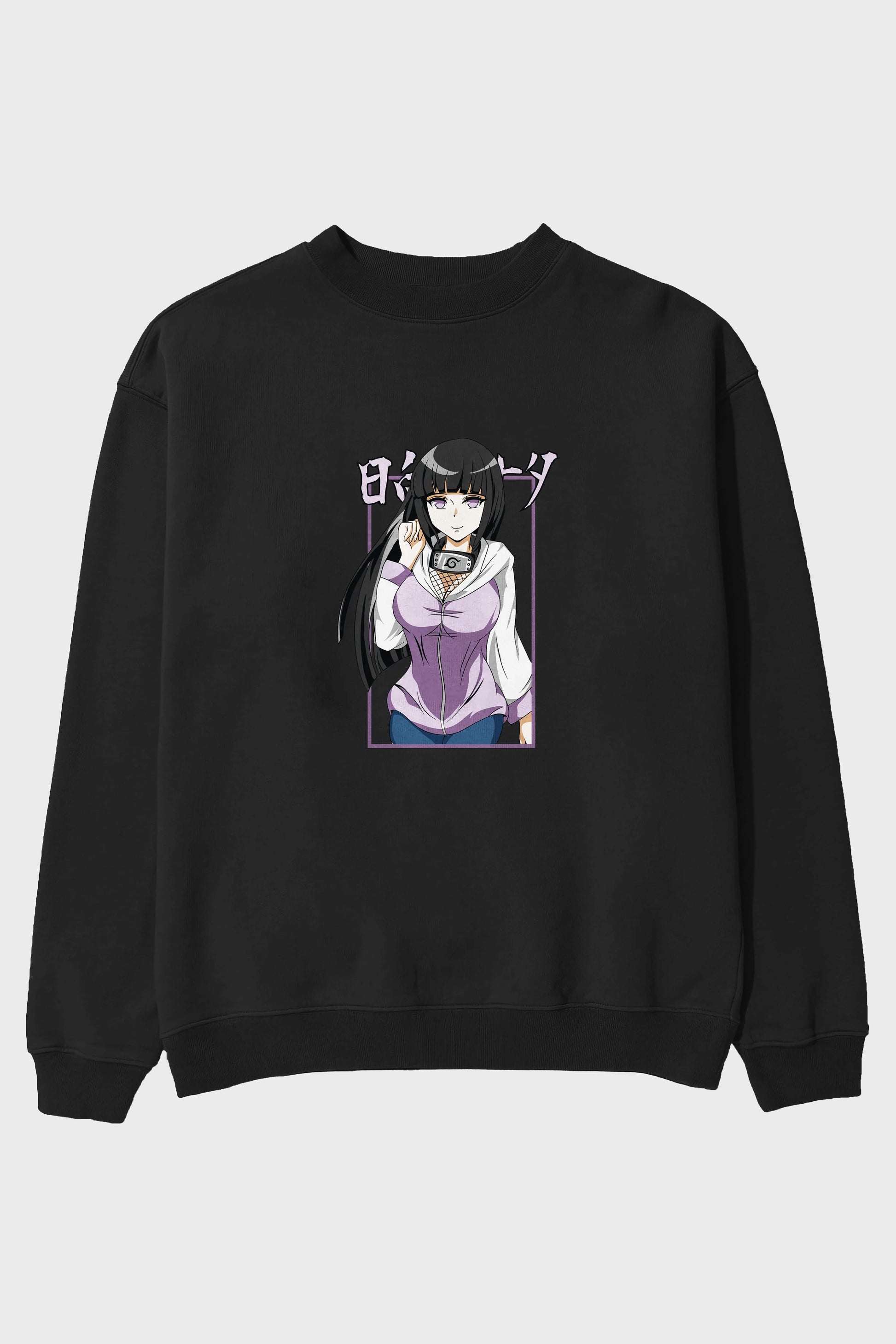 Hinata NARUTO Anime Ön Baskılı Oversize Sweatshirt Erkek Kadın Unisex