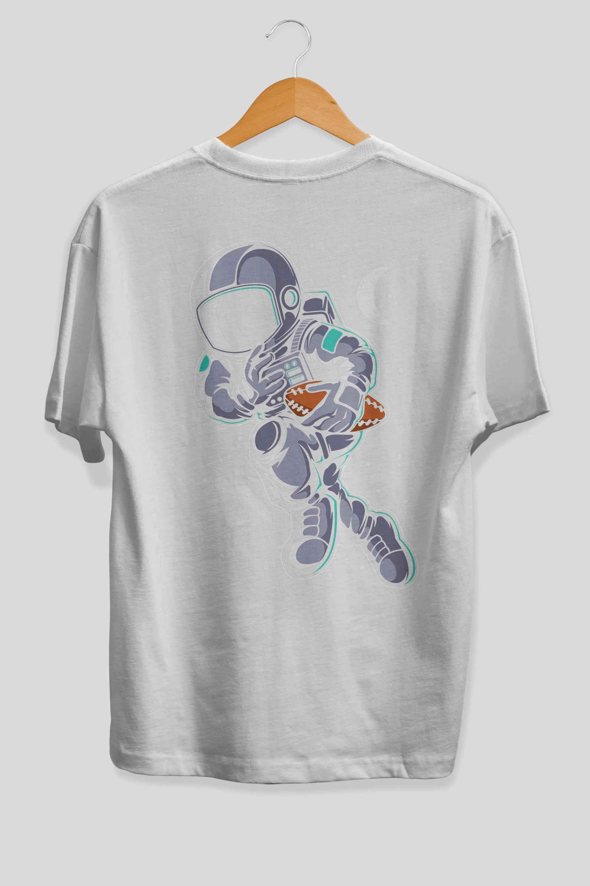 Astronaut Rugby Arka Baskılı Oversize t-shirt Erkek Kadın Unisex
