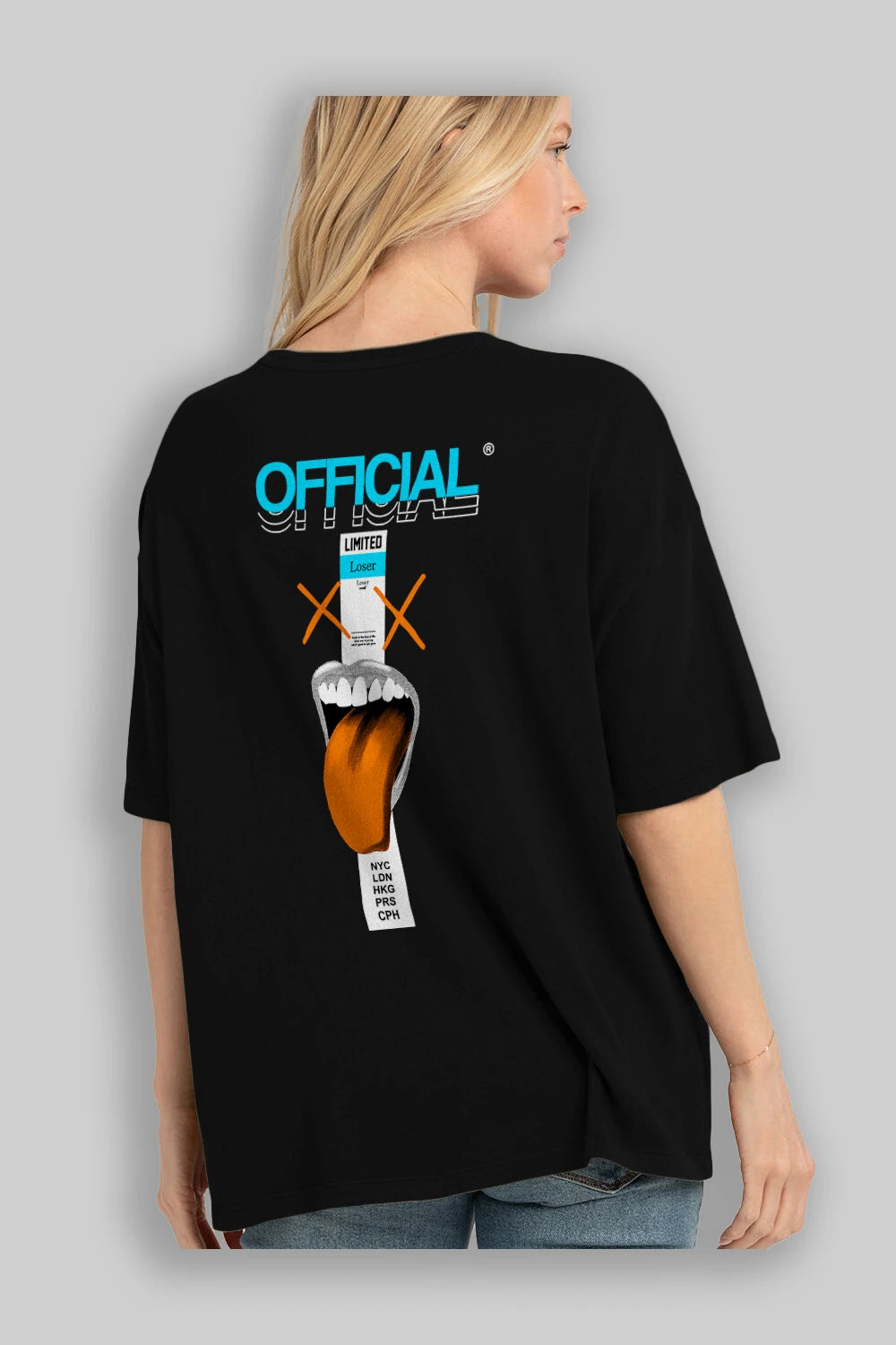 Official Loser Arka Baskılı Oversize t-shirt Erkek Kadın Unisex