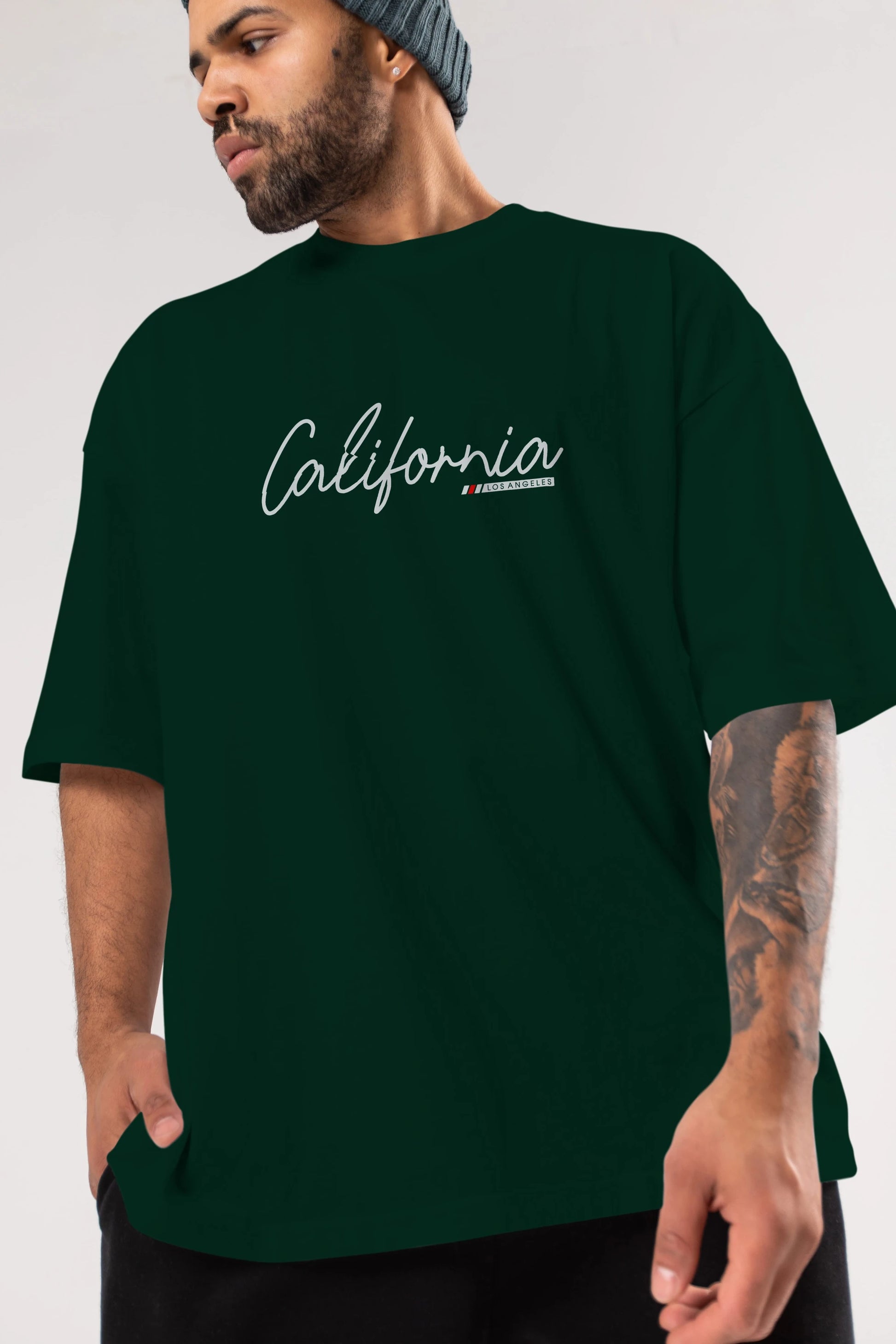 California Ön Baskılı Oversize t-shirt Erkek Kadın Unisex