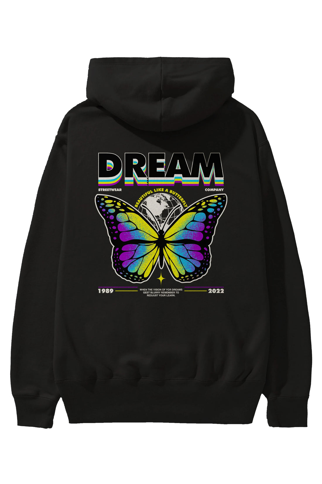 Dream Company Arka Baskılı Hoodie Oversize Kapüşonlu Sweatshirt Erkek Kadın Unisex