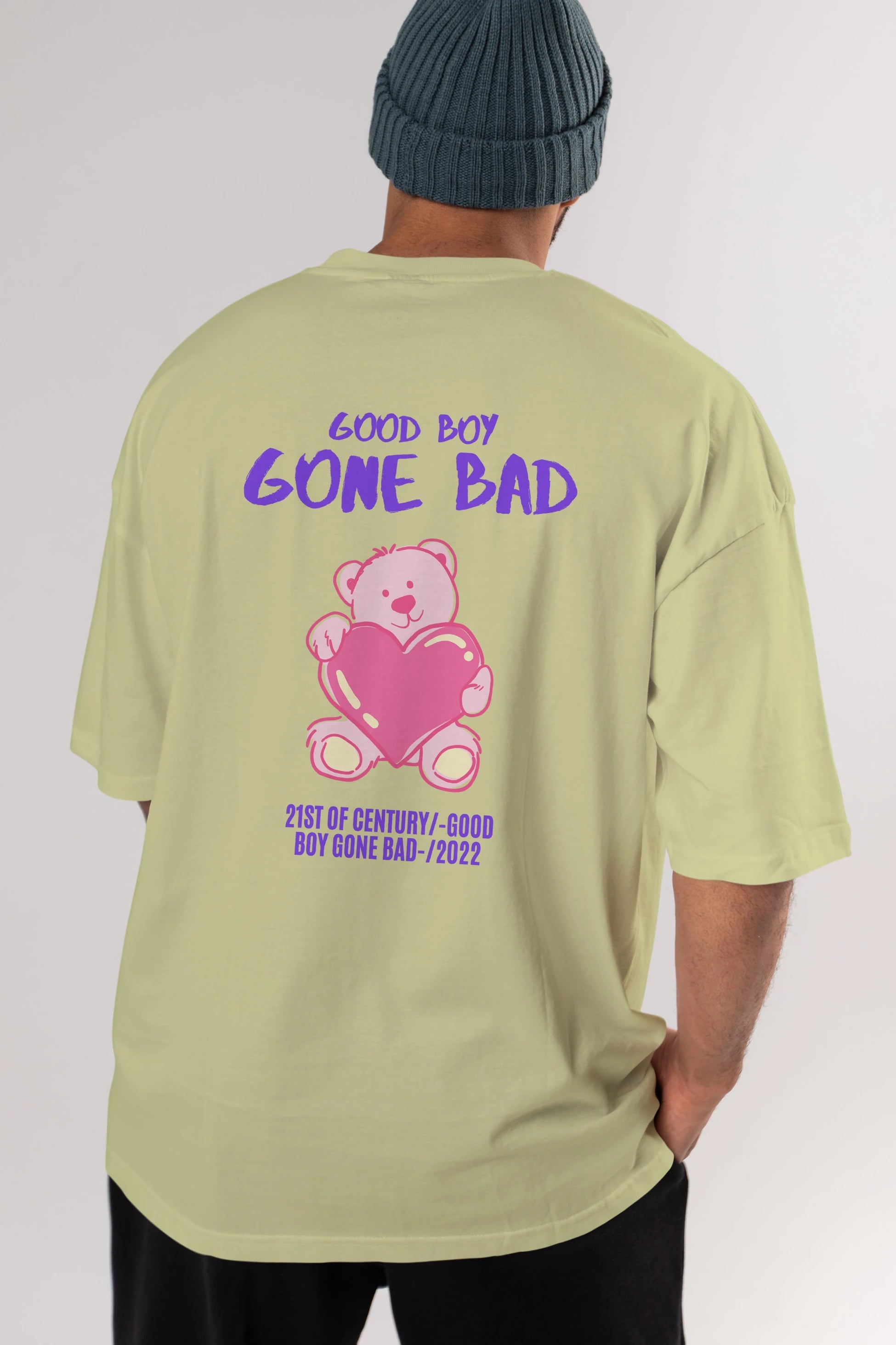 Good Boy Gona Bad Arka Baskılı Oversize t-shirt Erkek Kadın Unisex