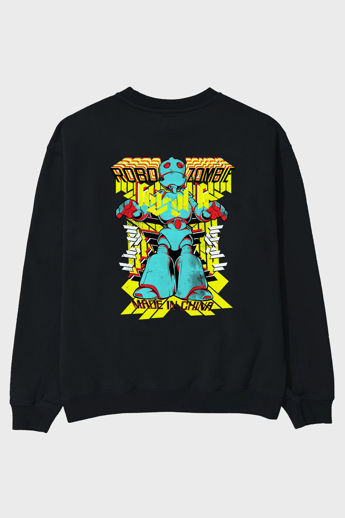 Robo Zombie Arka Baskılı Oversize Sweatshirt Erkek Kadın Unisex