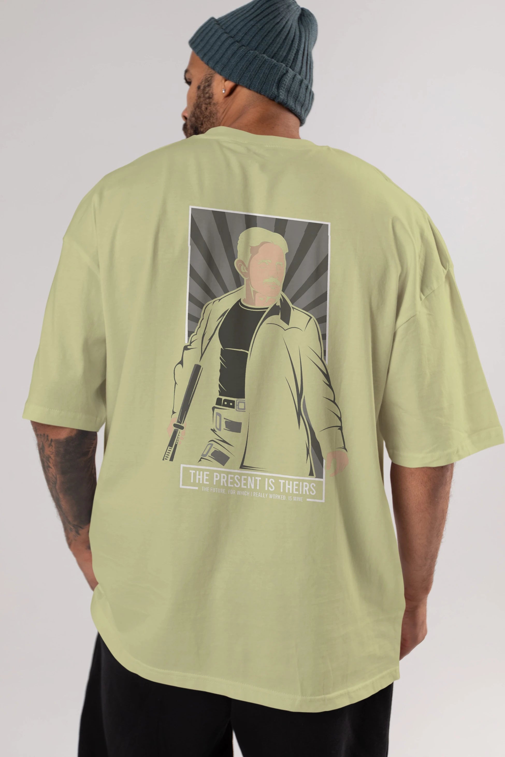 Tesla Matrix Arka Baskılı Oversize t-shirt Erkek Kadın Unisex %100 Pamuk tişort