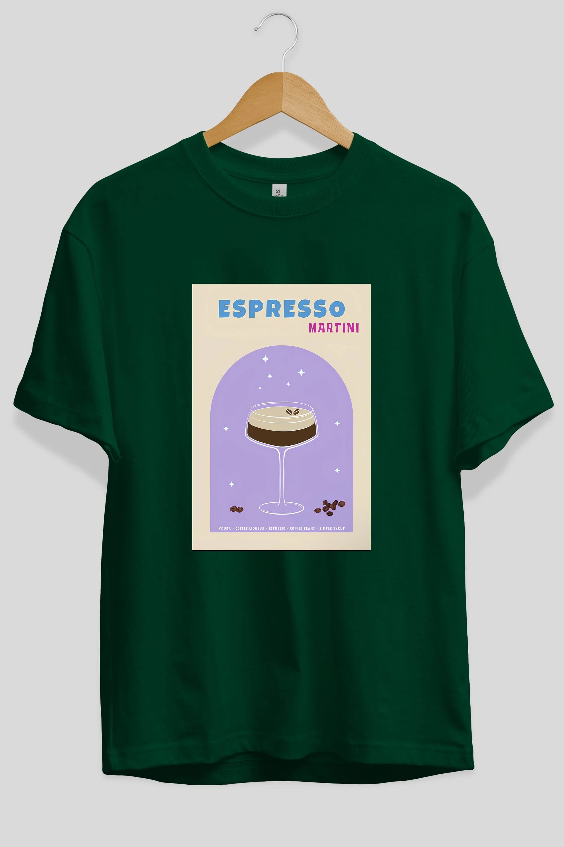 Espresso Martini 5 Ön Baskılı Oversize t-shirt Erkek Kadın Unisex %100 Pamuk Bisiklet Yaka tişort