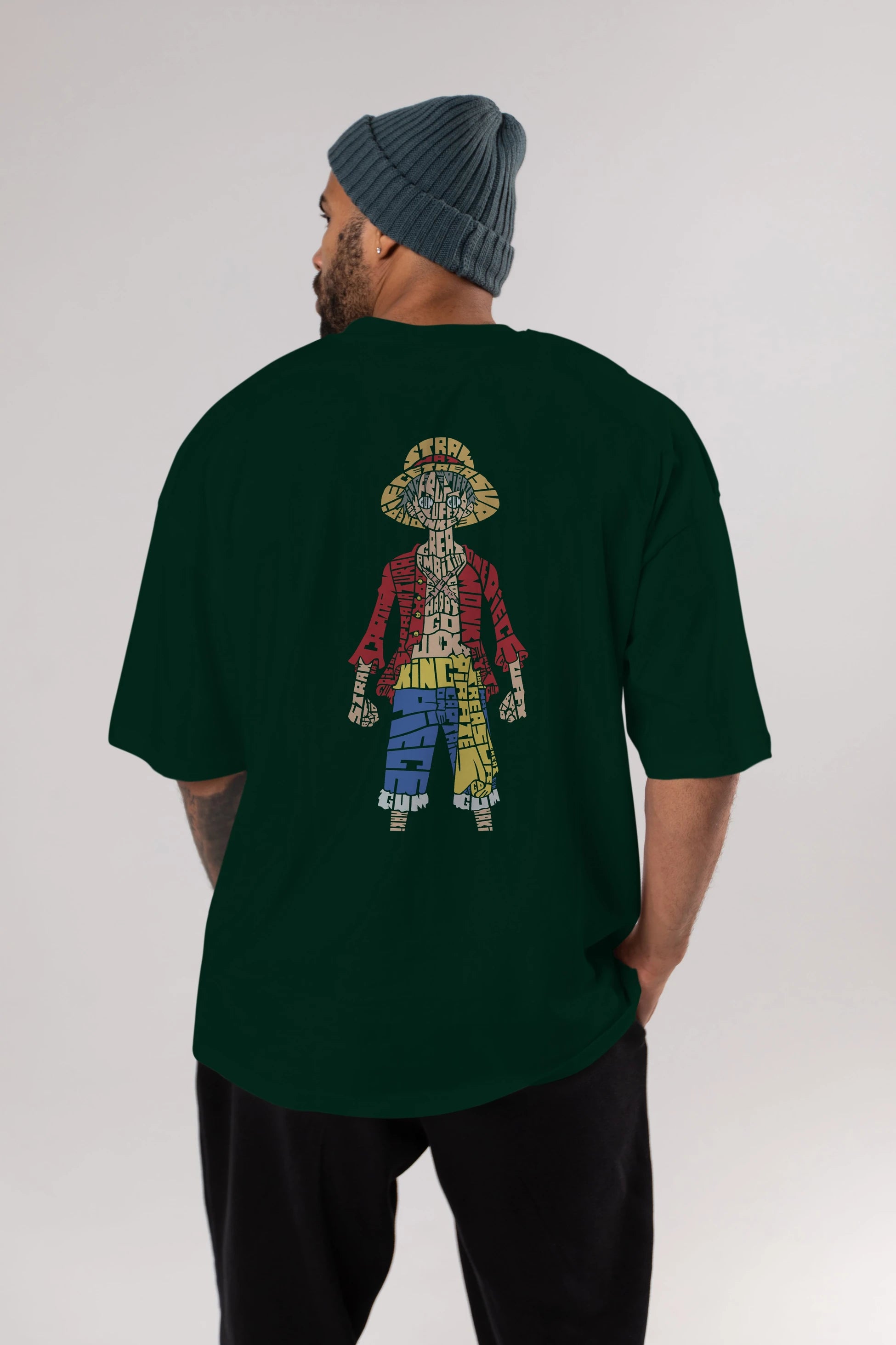 One Piece Arka Baskılı Oversize t-shirt %100 pamuk Erkek Kadın Unisex