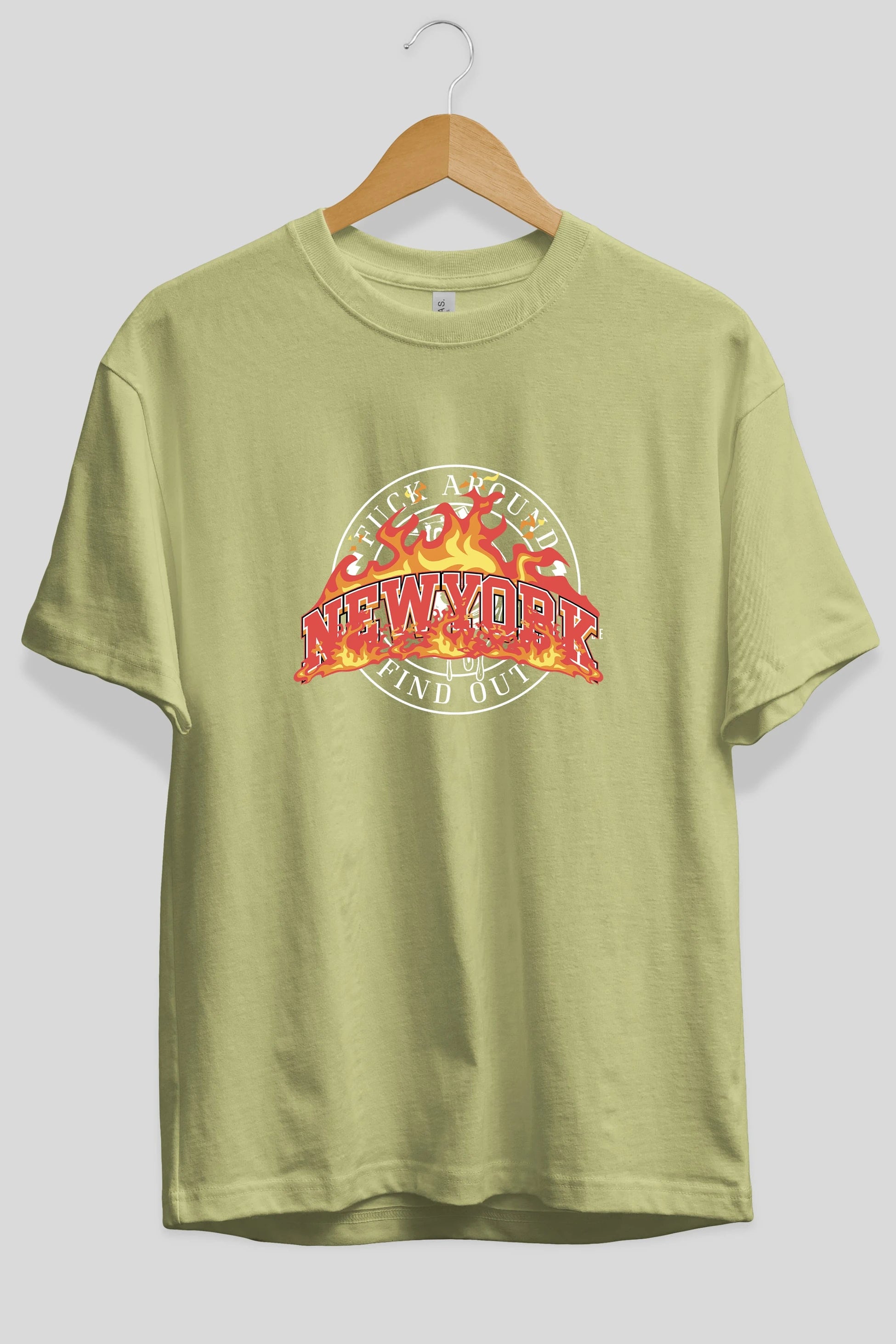 Newyork Style Ön Baskılı Oversize t-shirt Erkek Kadın Unisex