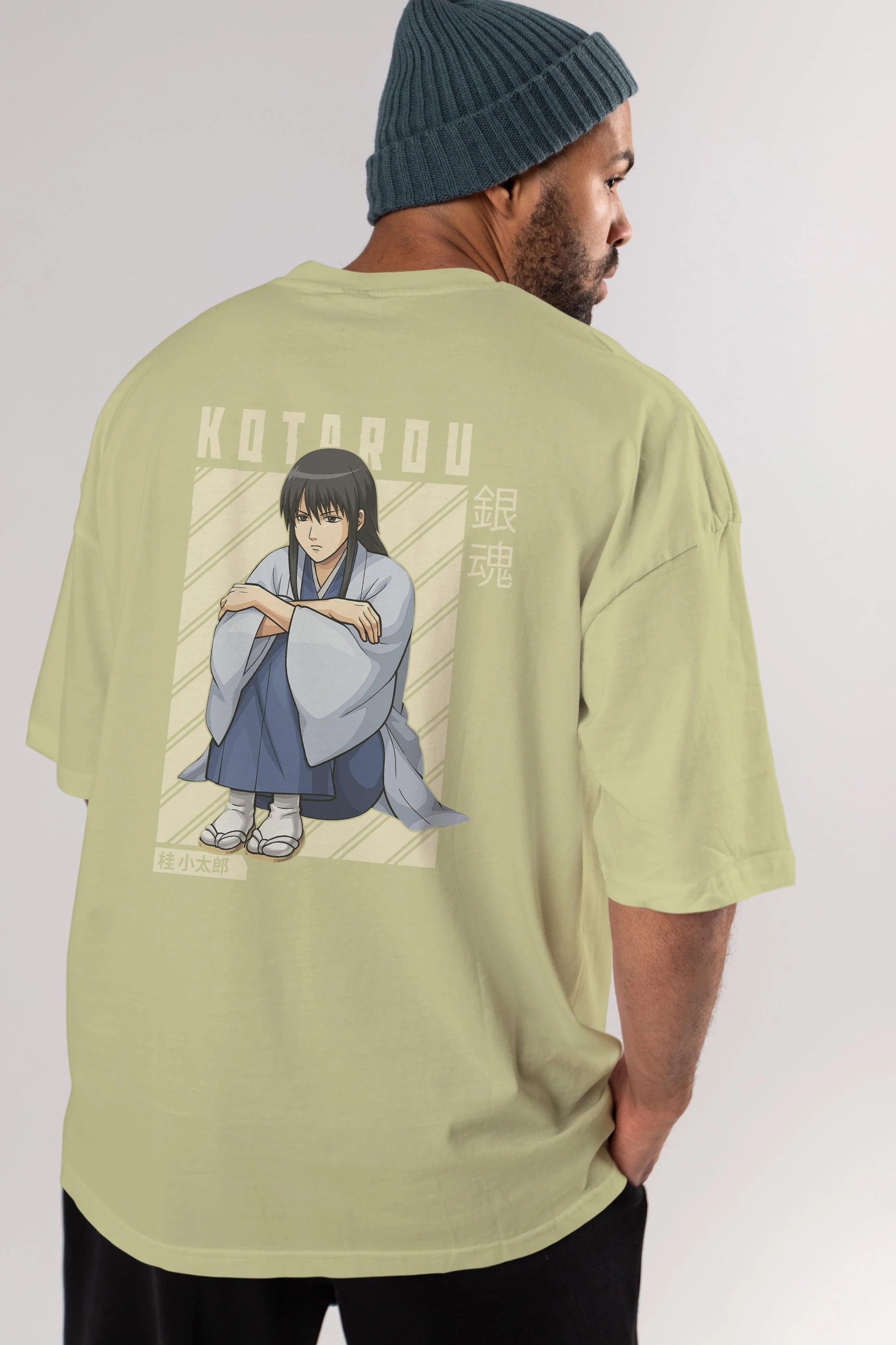 Kotarou Katsura GINTAMA Anime Arka Baskılı Oversize t-shirt Erkek Kadın Unisex