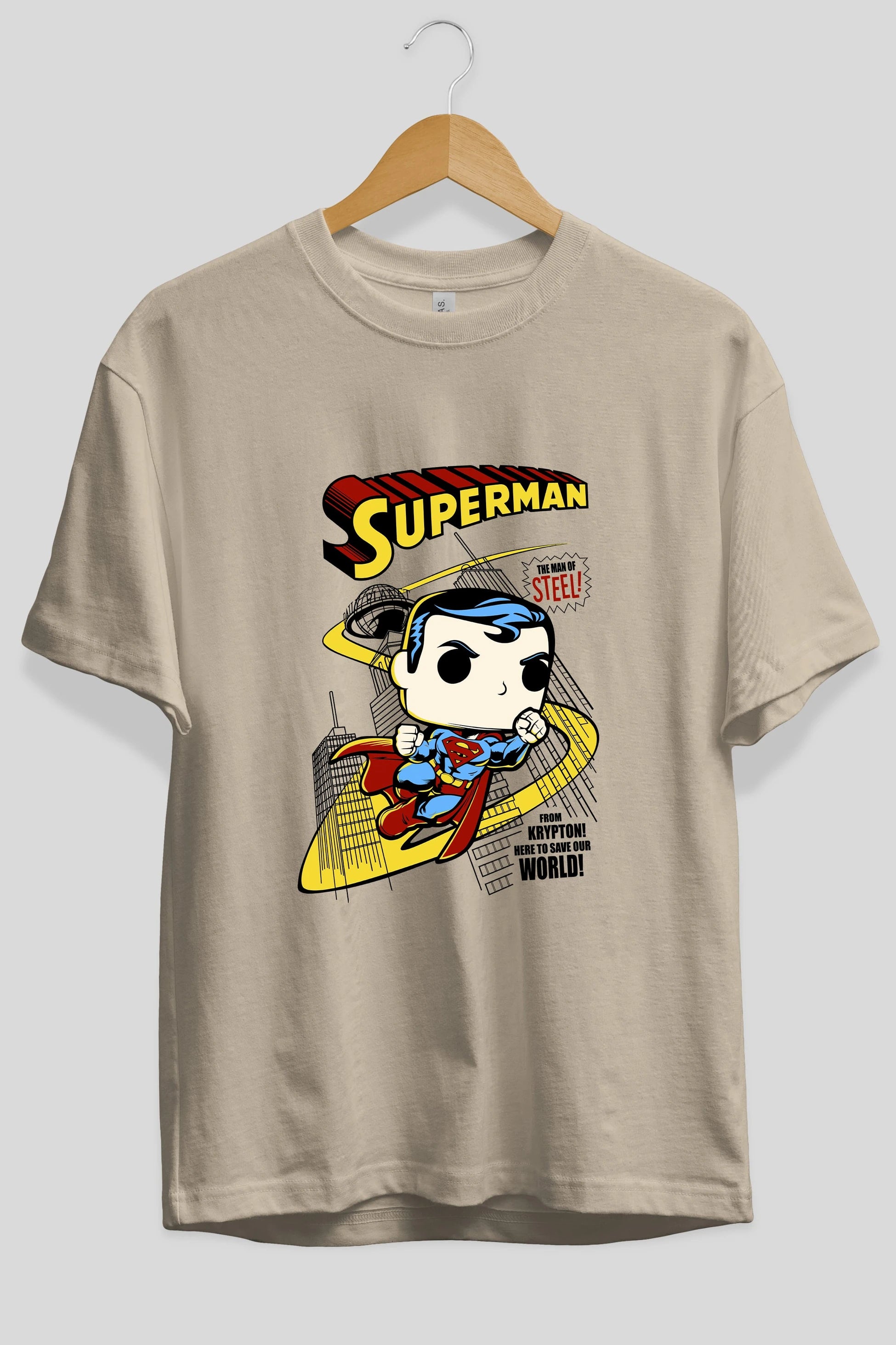 Superman (2) Ön Baskılı Oversize t-shirt Erkek Kadın Unisex %100 Pamuk Bisiklet Yaka tişort