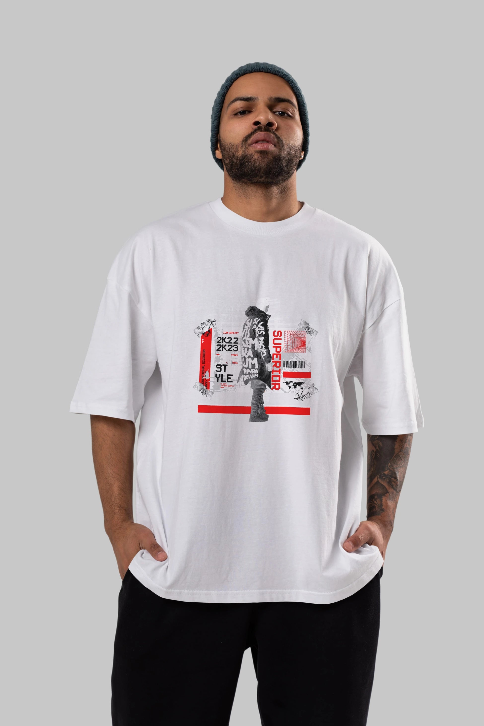 Superior Ön Baskılı Oversize t-shirt Erkek Kadın Unisex
