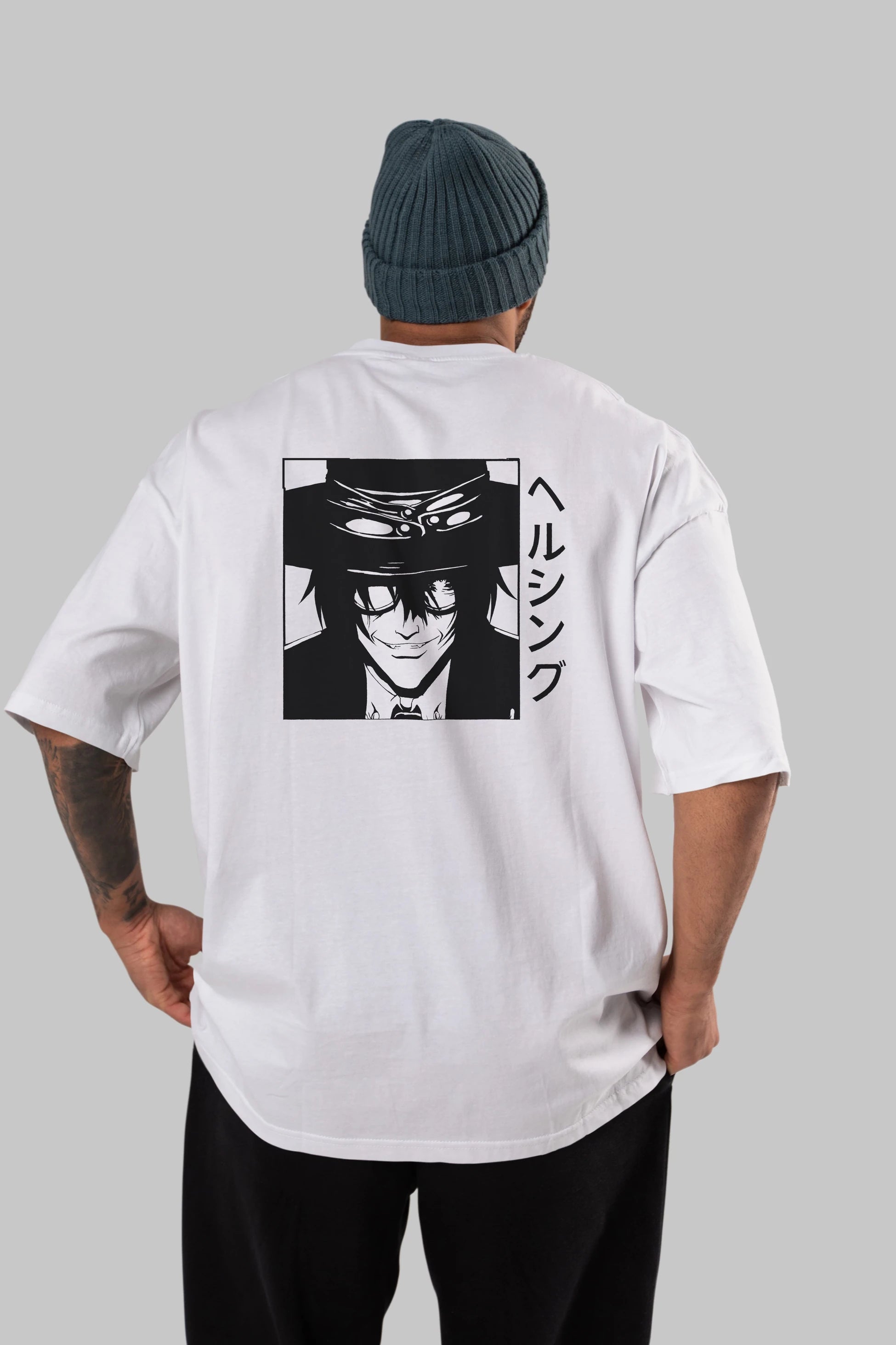 Alucard 1 Anime Arka Baskılı Oversize t-shirt Erkek Kadın Unisex