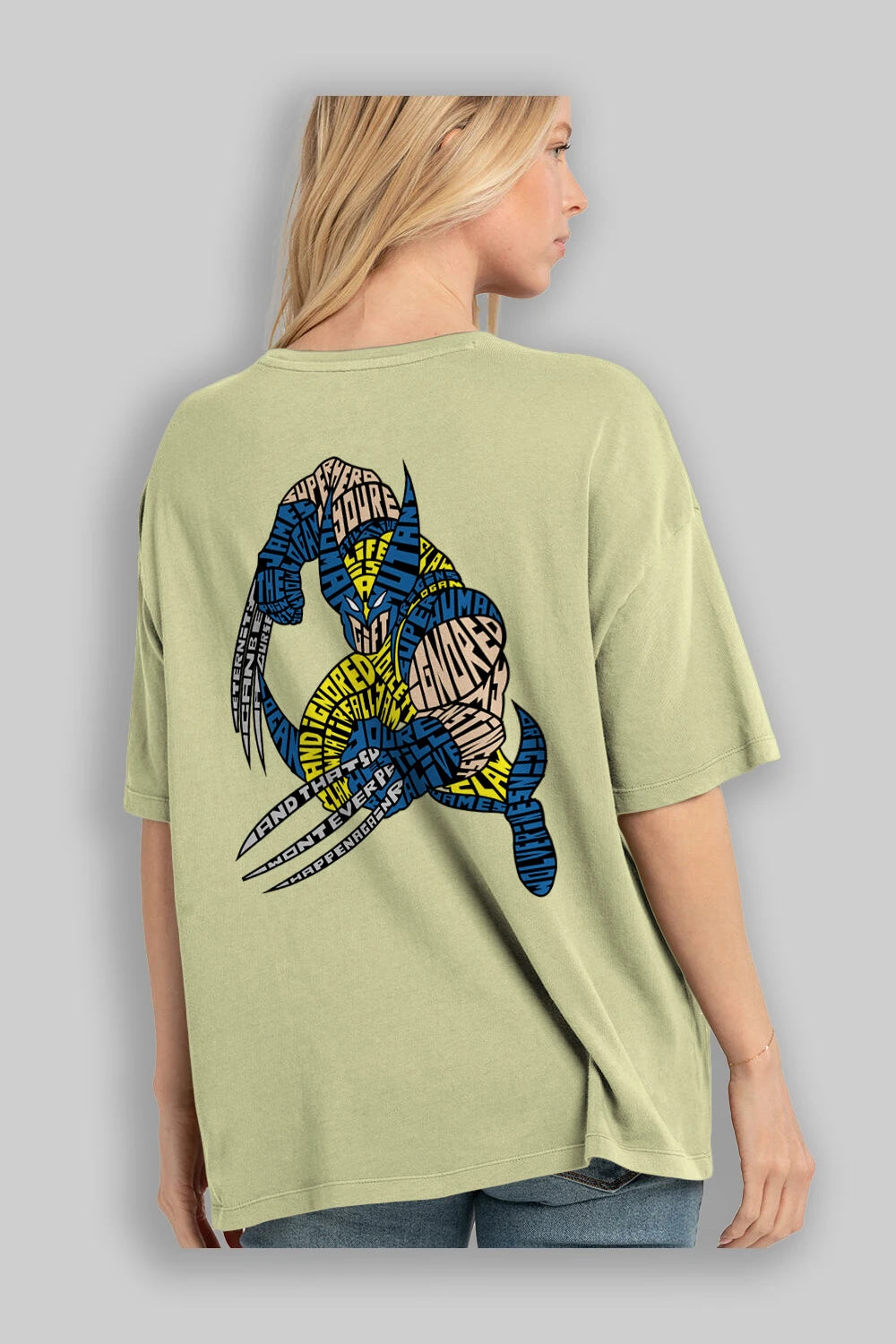 Logan Arka Baskılı Oversize t-shirt %100 pamuk Erkek Kadın Unisex