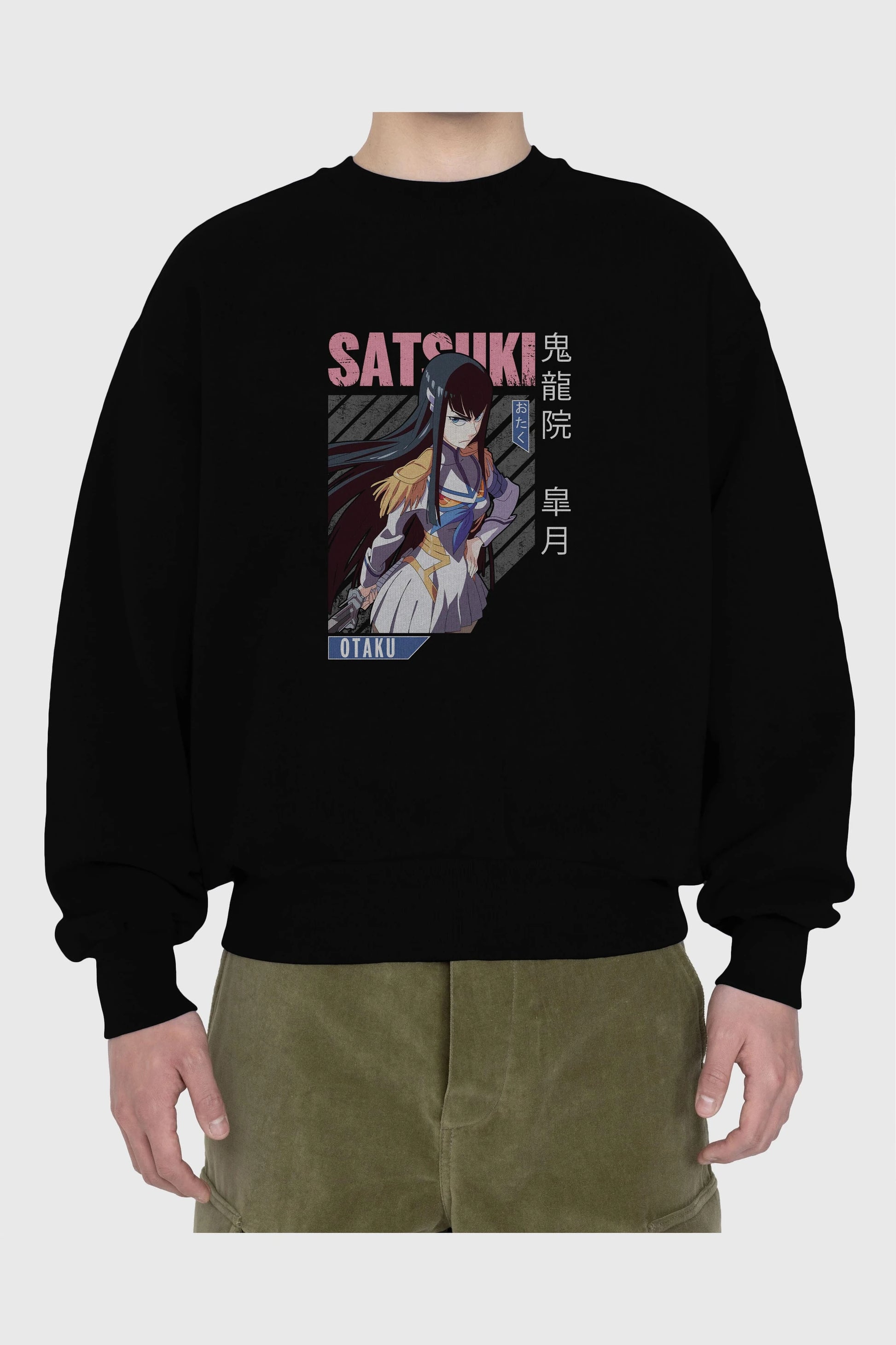 Satsuki Kiryuuin 8 Anime Ön Baskılı Oversize Sweatshirt Erkek Kadın Unisex