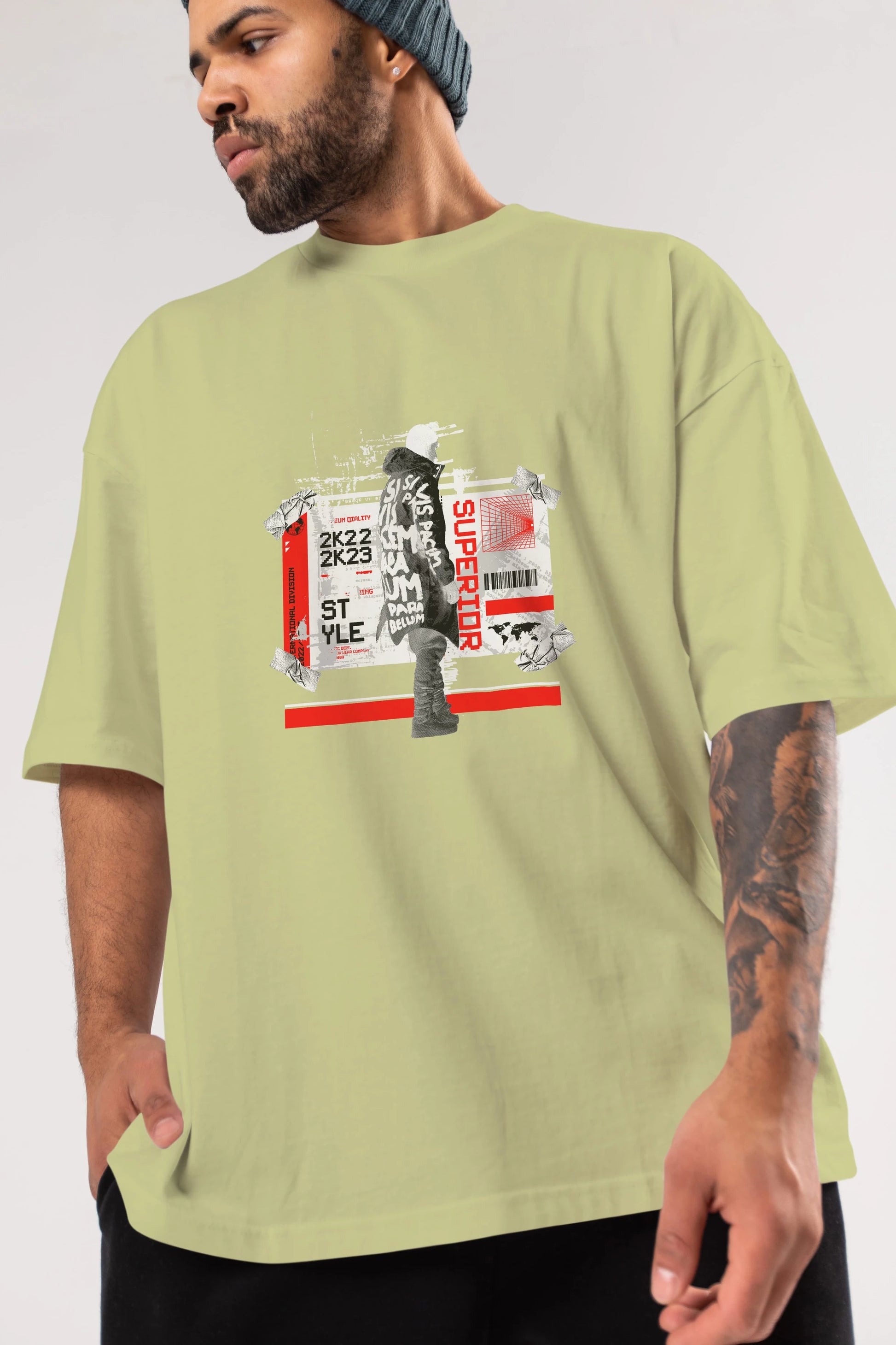 Superior Ön Baskılı Oversize t-shirt Erkek Kadın Unisex