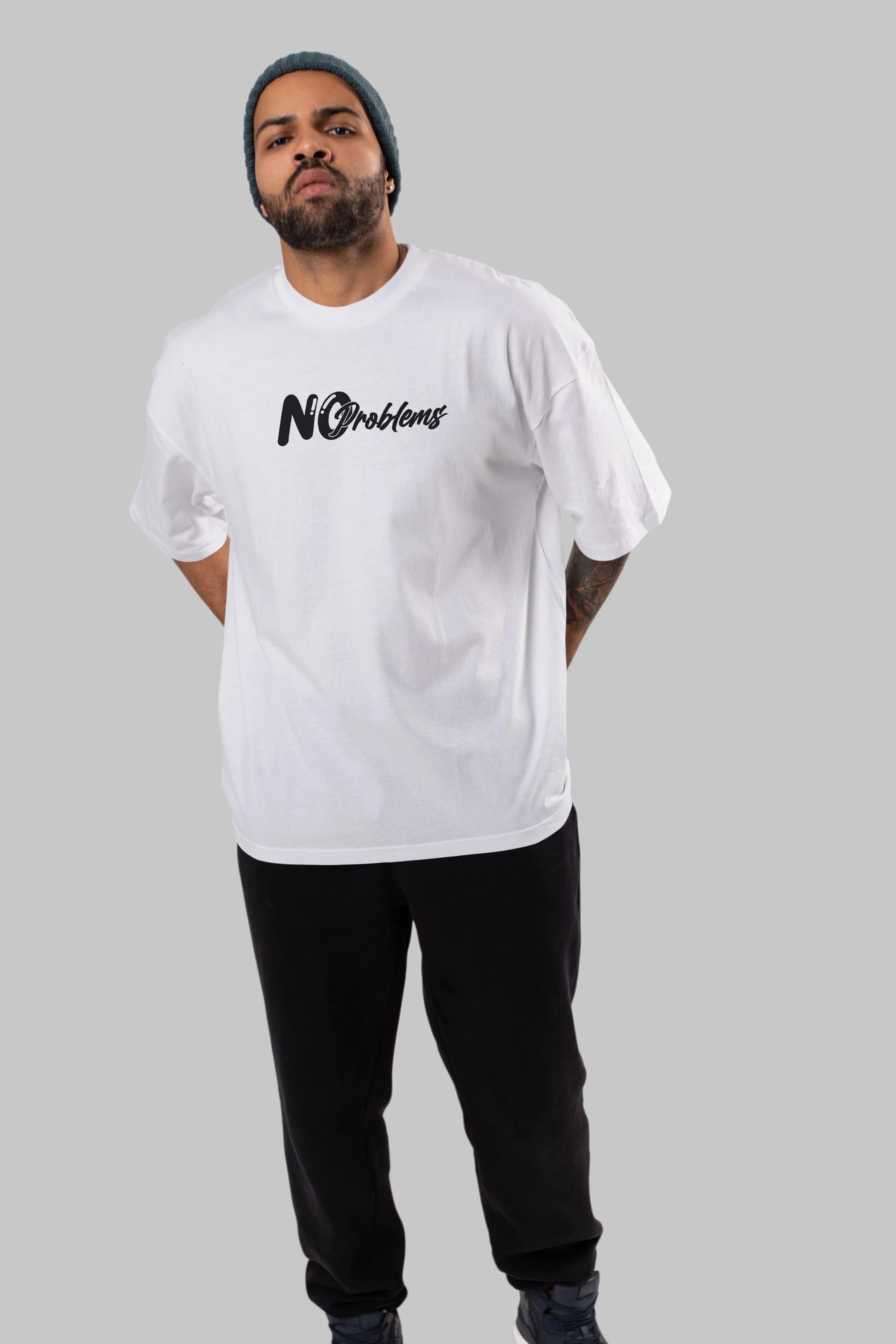 No Problems Ön Baskılı Oversize t-shirt %100 pamuk Erkek Kadın Unisex