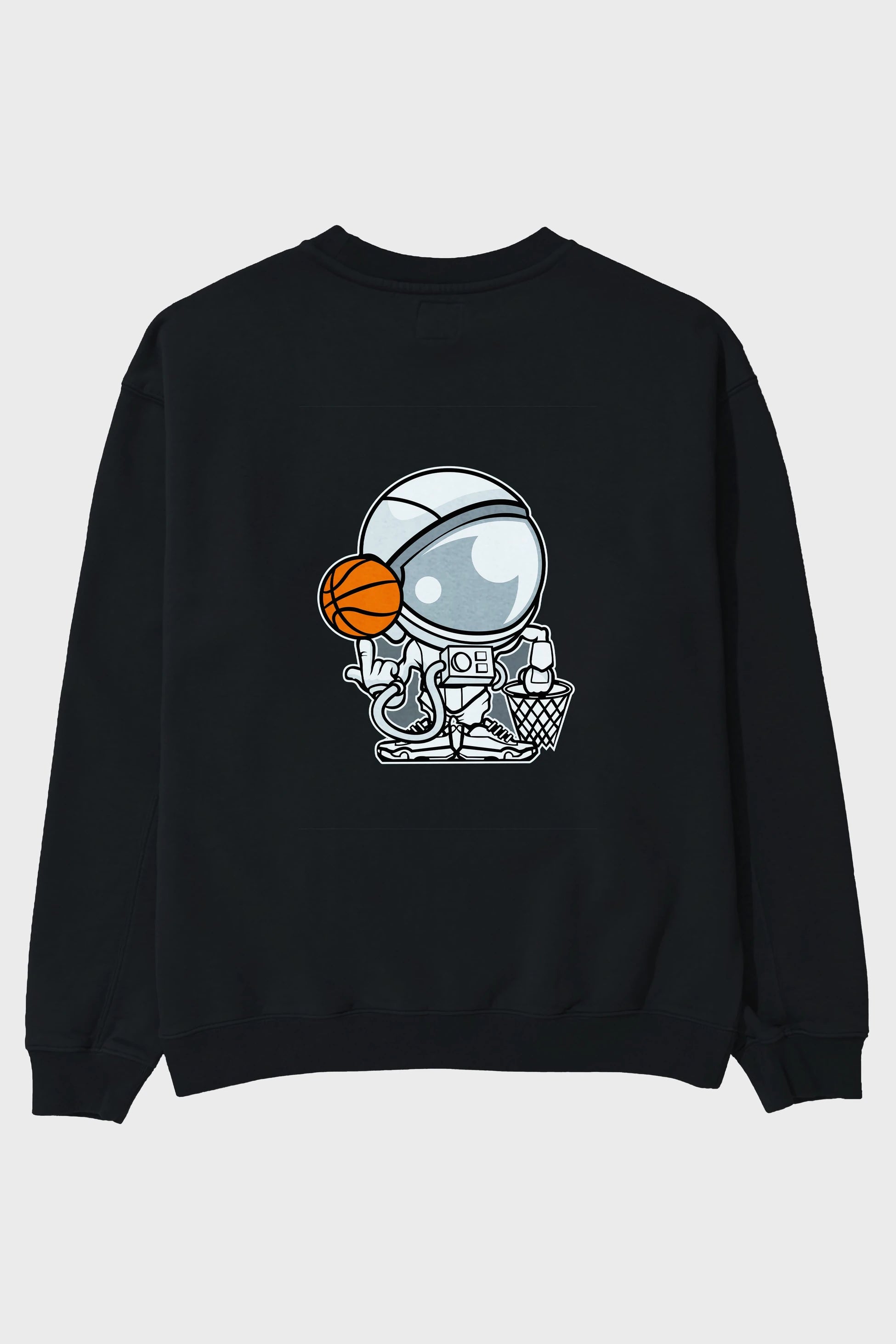 Astronaut Basketball Arka Baskılı Oversize Sweatshirt Erkek Kadın Unisex