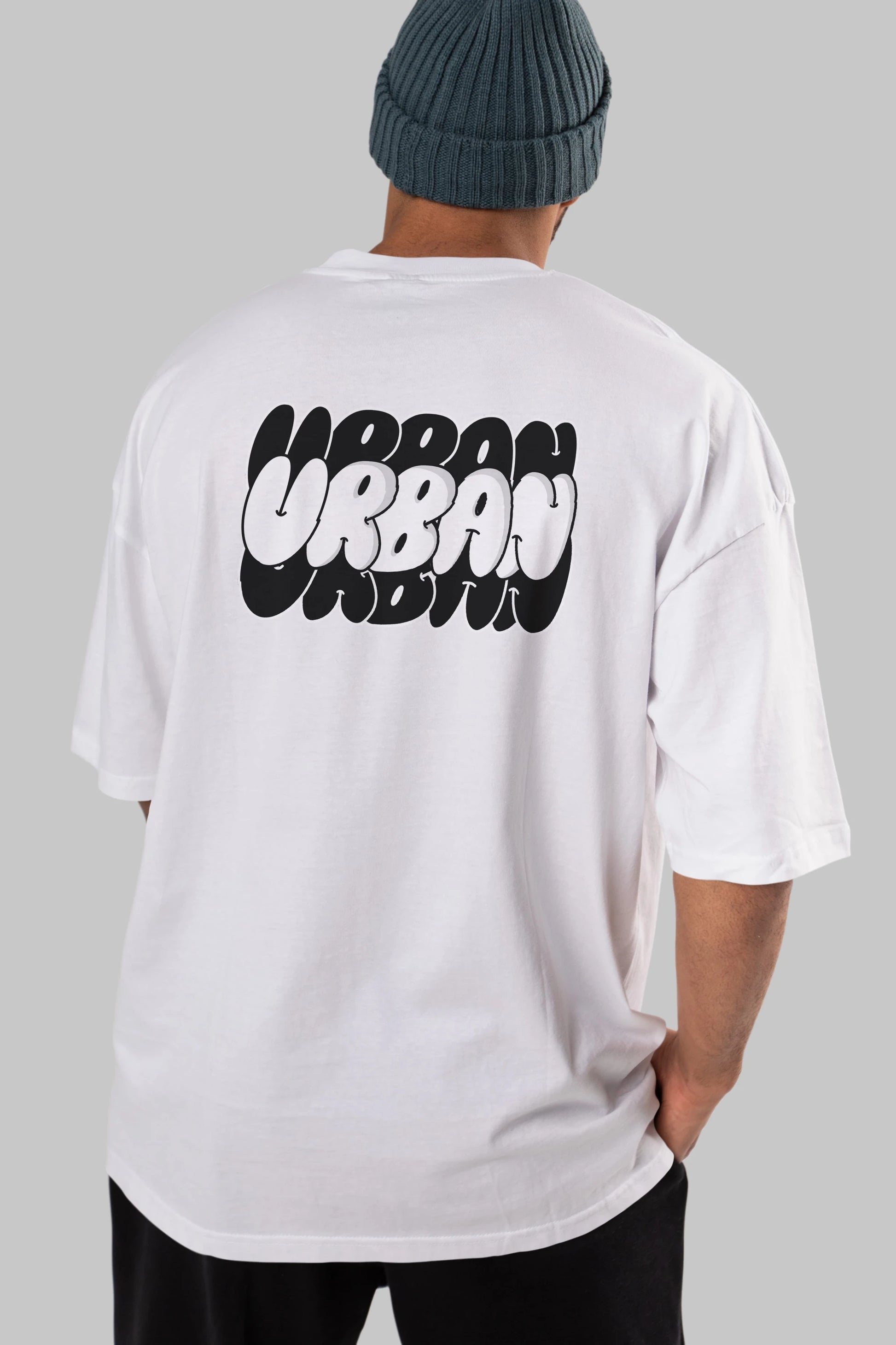 Urban Yazılı Arka Baskılı Oversize t-shirt Erkek Kadın Unisex