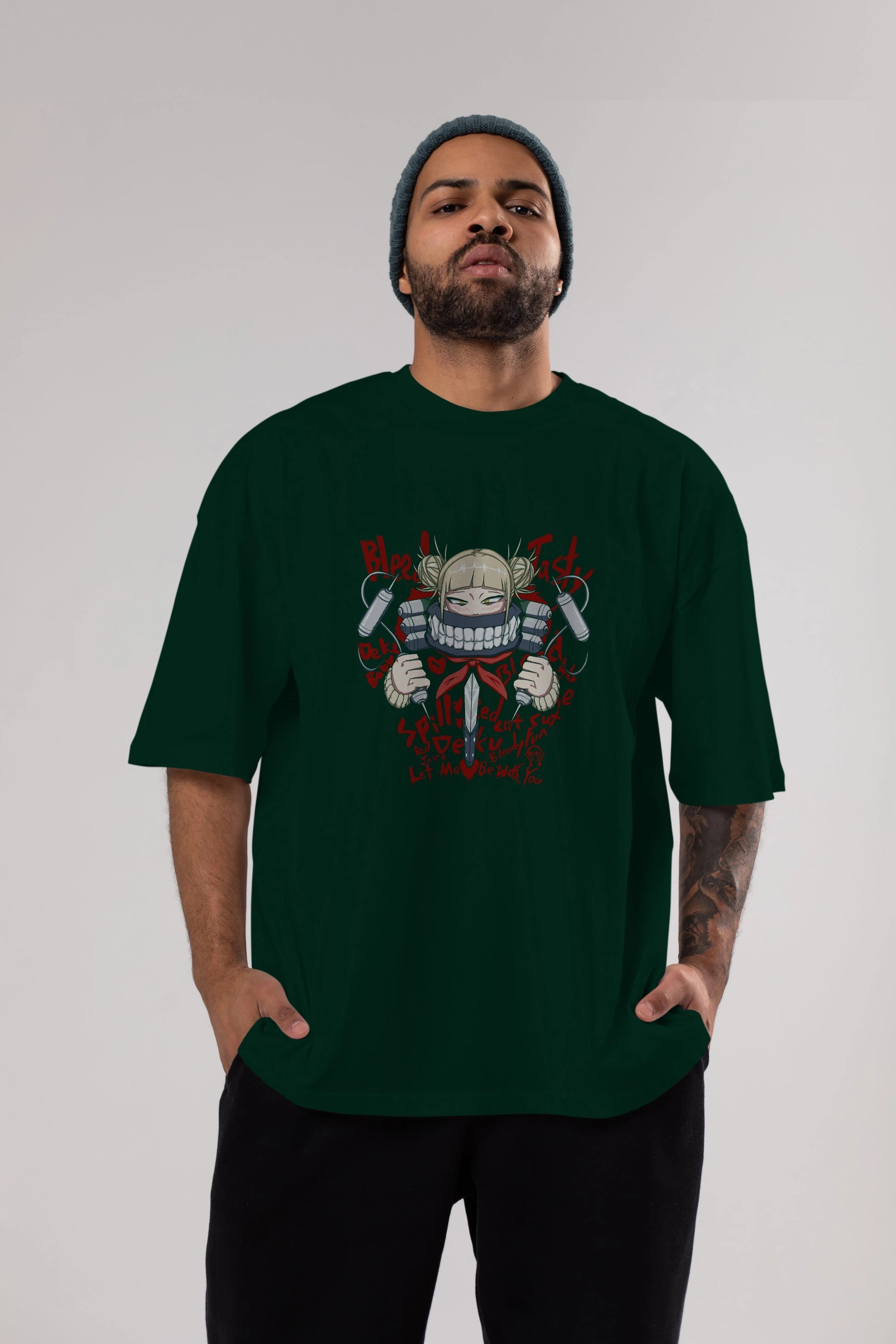 Himiko Toga 1 Anime Ön Baskılı Oversize t-shirt %100 pamuk Erkek Kadın Unisex