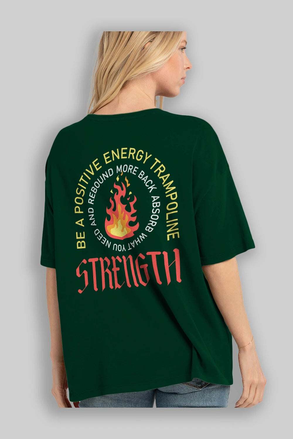 Positive Energy Arka Baskılı Oversize t-shirt Erkek Kadın Unisex