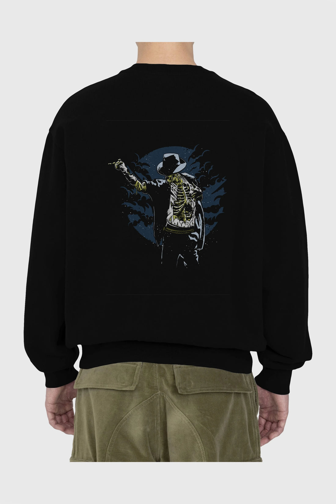 Zombie Pop Arka Baskılı Oversize Sweatshirt Erkek Kadın Unisex