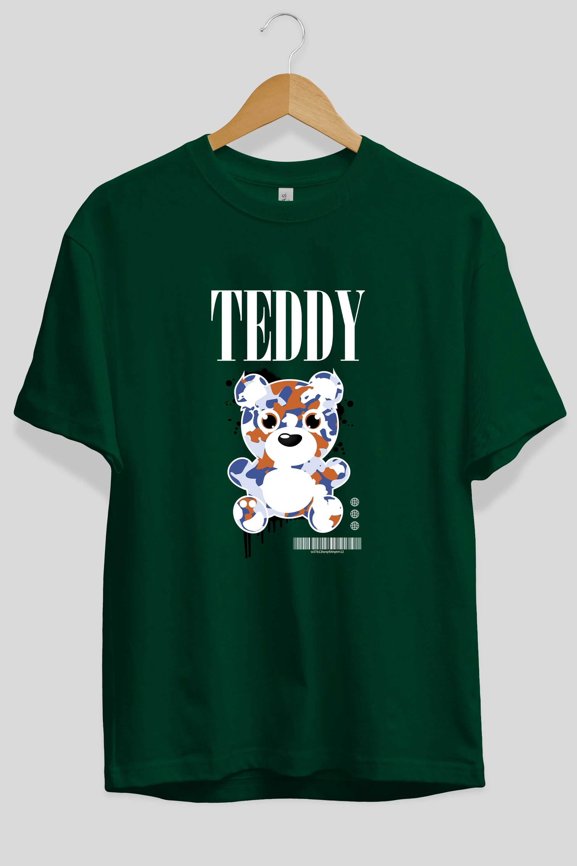 Teddy Bear Streetwear Ön Baskılı Oversize t-shirt Erkek Kadın Unisex