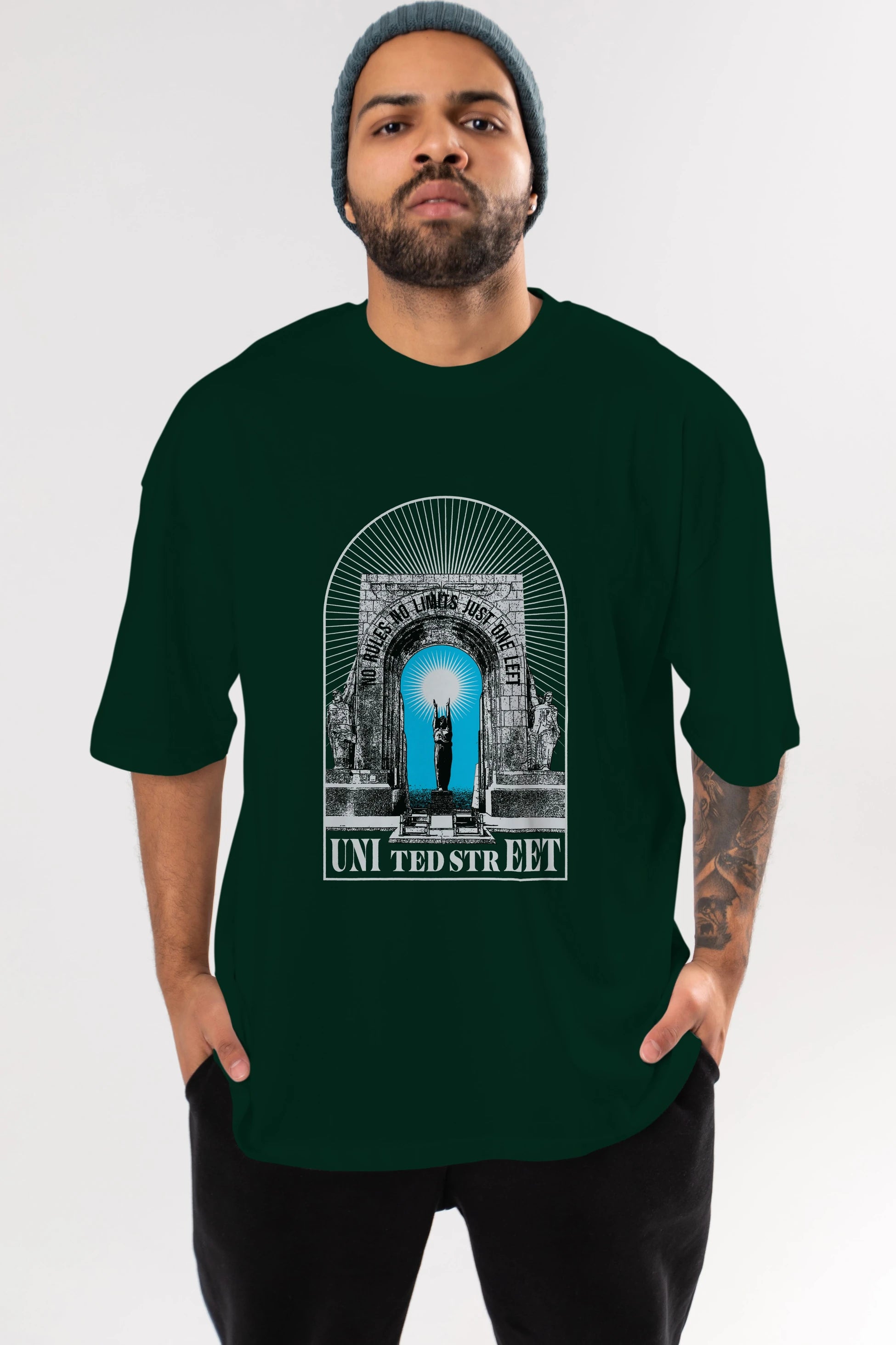 No Rules No Limits Ön Baskılı Oversize t-shirt Erkek Kadın Unisex