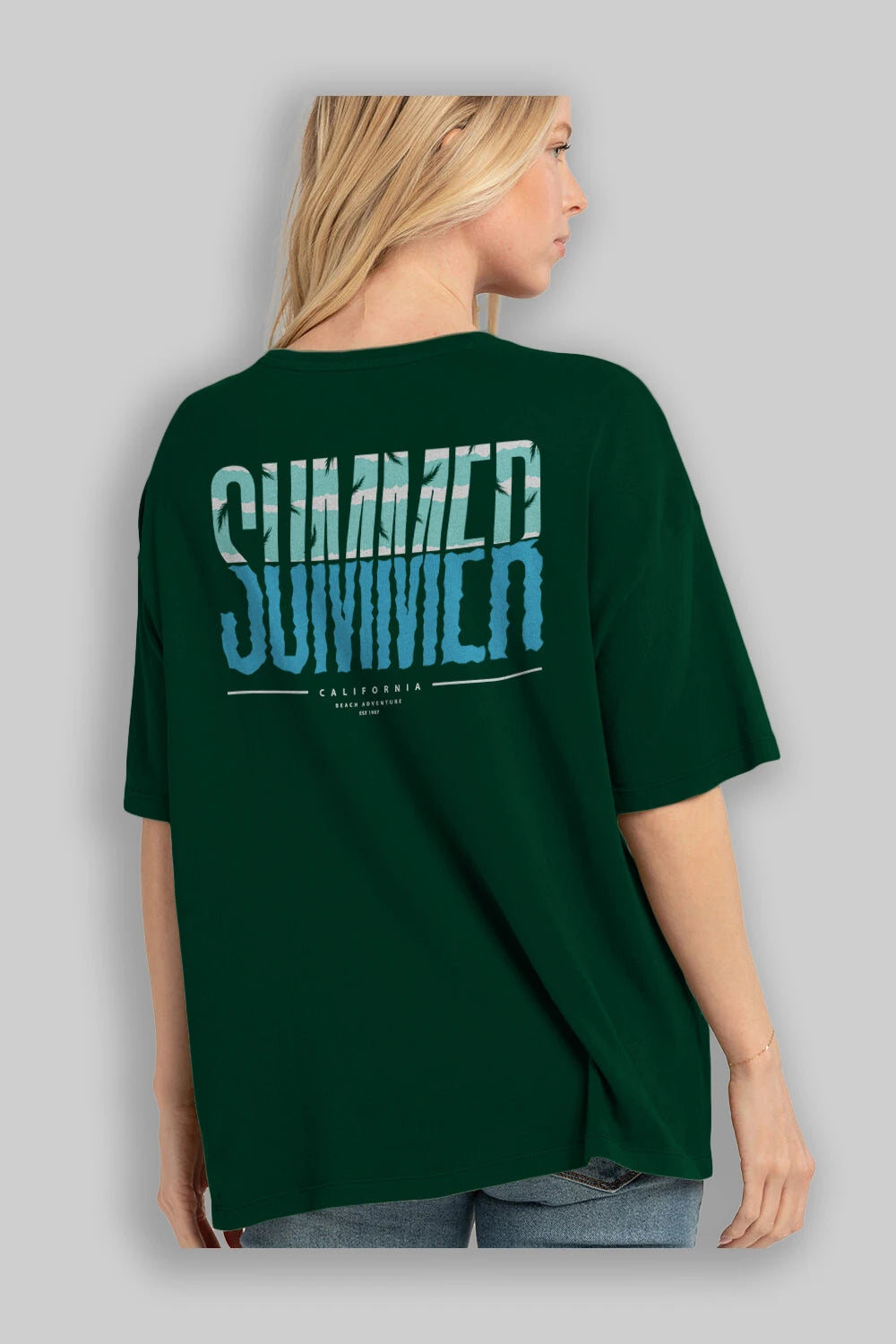 Summer California Arka Baskılı Oversize t-shirt Erkek Kadın Unisex