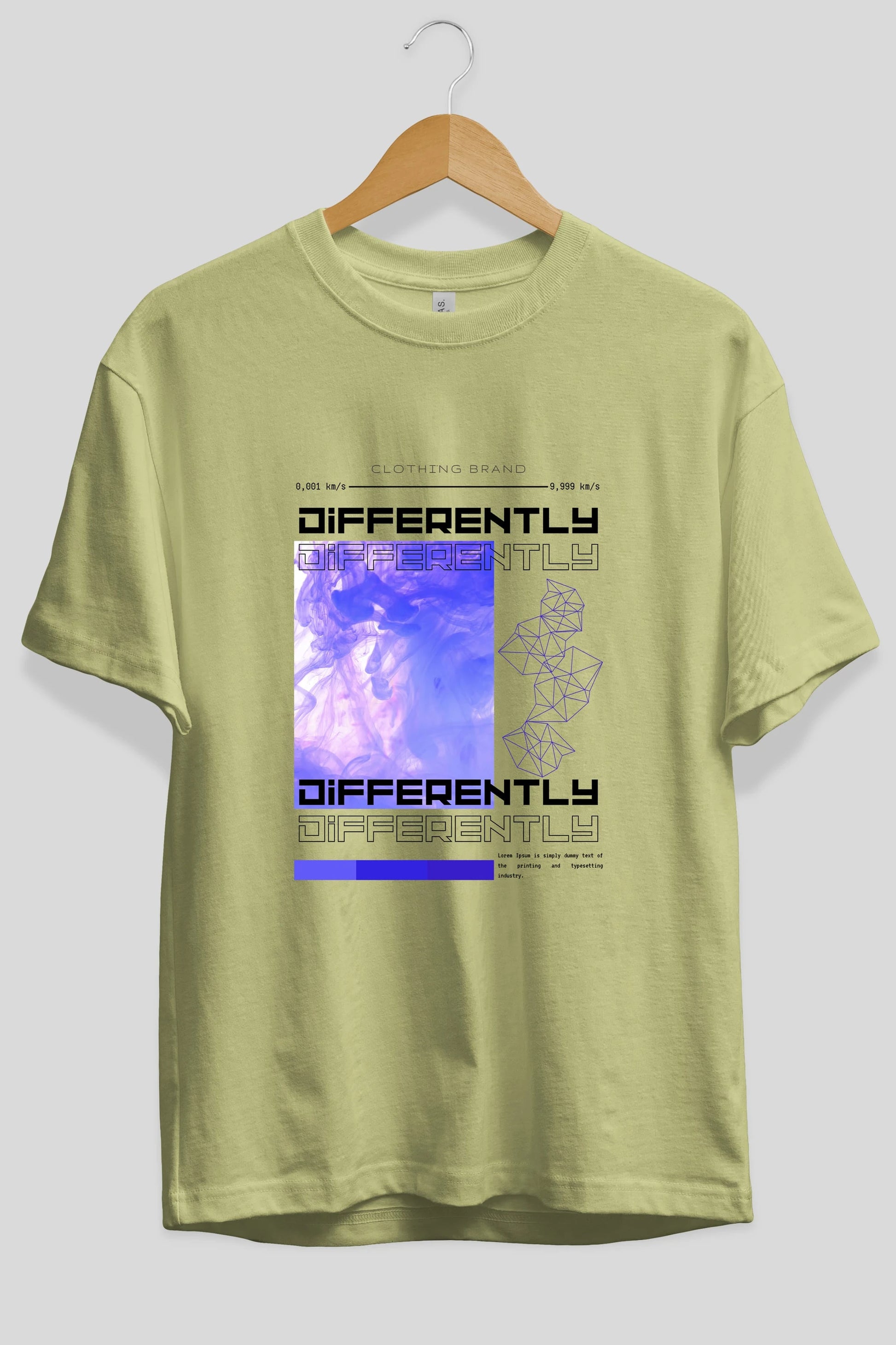 Differently Yazılı Ön Baskılı Oversize t-shirt Erkek Kadın Unisex