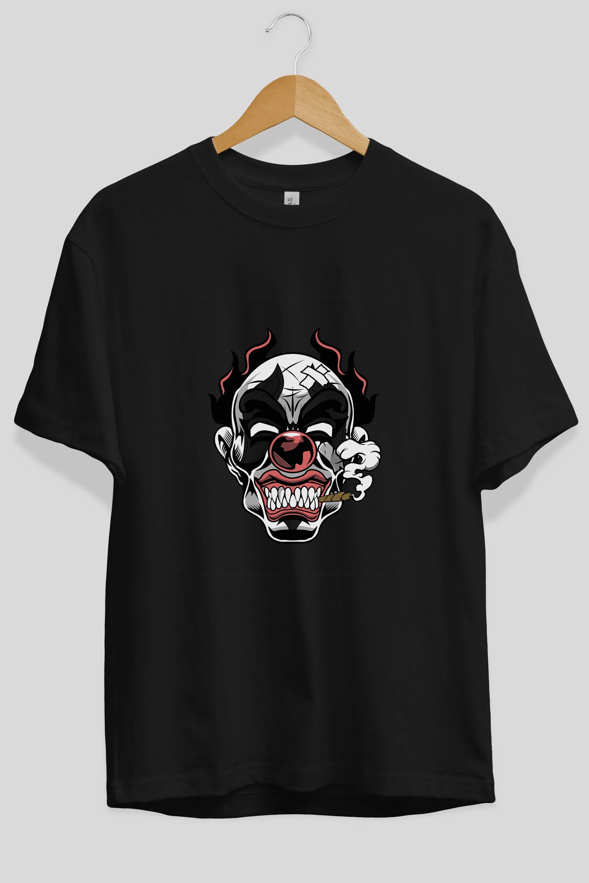 Clown Horror Ön Baskılı Oversize t-shirt Erkek Kadın Unisex %100 Pamuk tişort