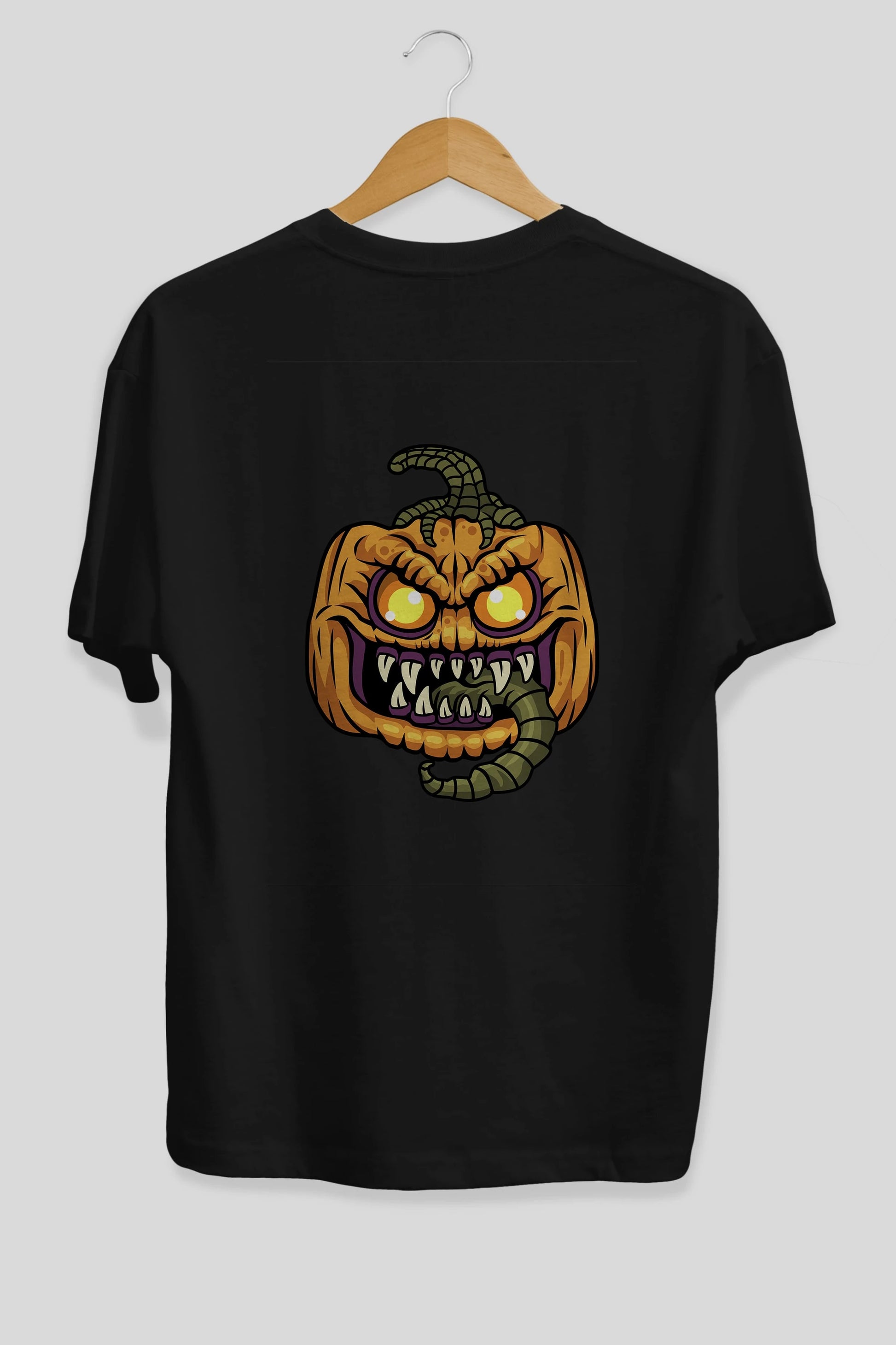 Halloween Arka Baskılı Oversize t-shirt Erkek Kadın Unisex %100 Pamuk tişort