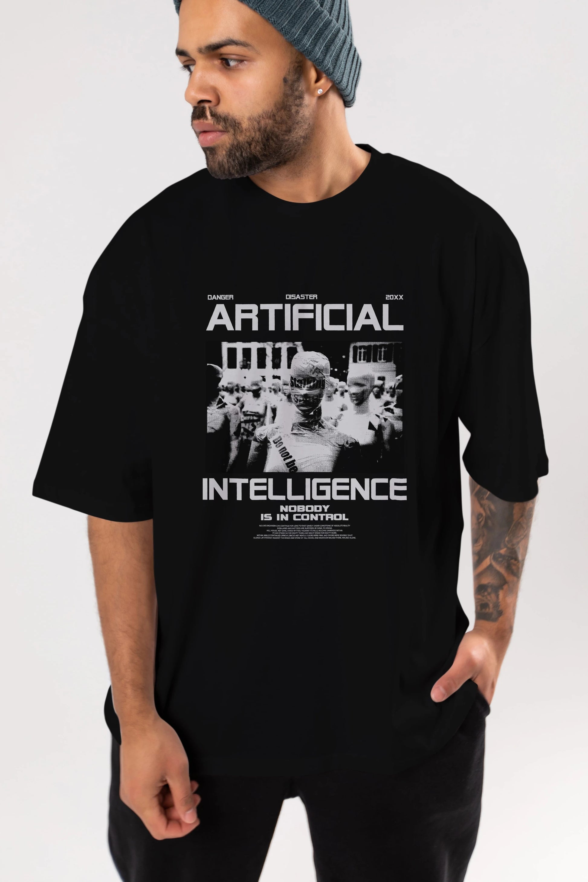 Artificial Intelligence Ön Baskılı Oversize t-shirt Erkek Kadın Unisex