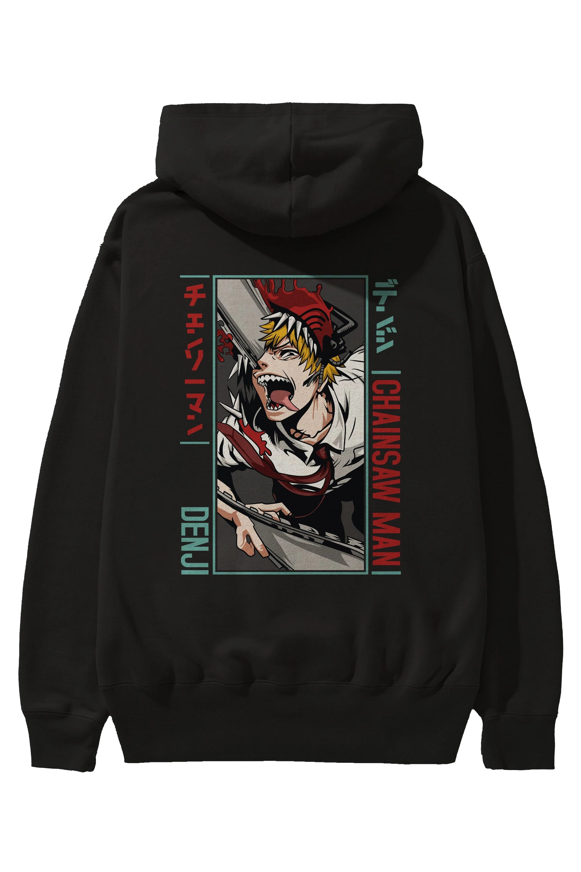 Denji Chainsaw Man Anime Arka Baskılı Hoodie Oversize Kapüşonlu Sweatshirt Erkek Kadın Unisex